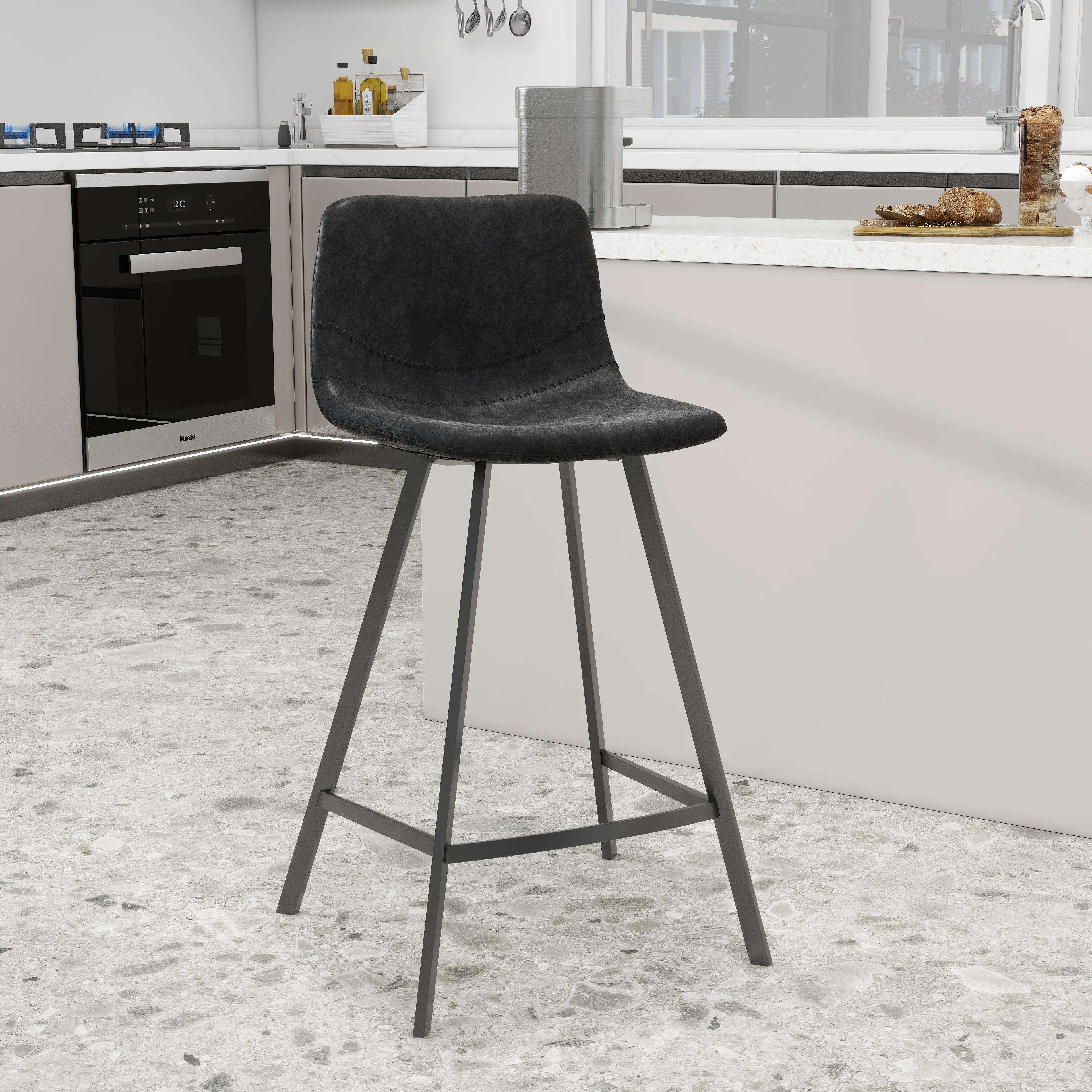 Elland - Counter stool -Charcoal Black