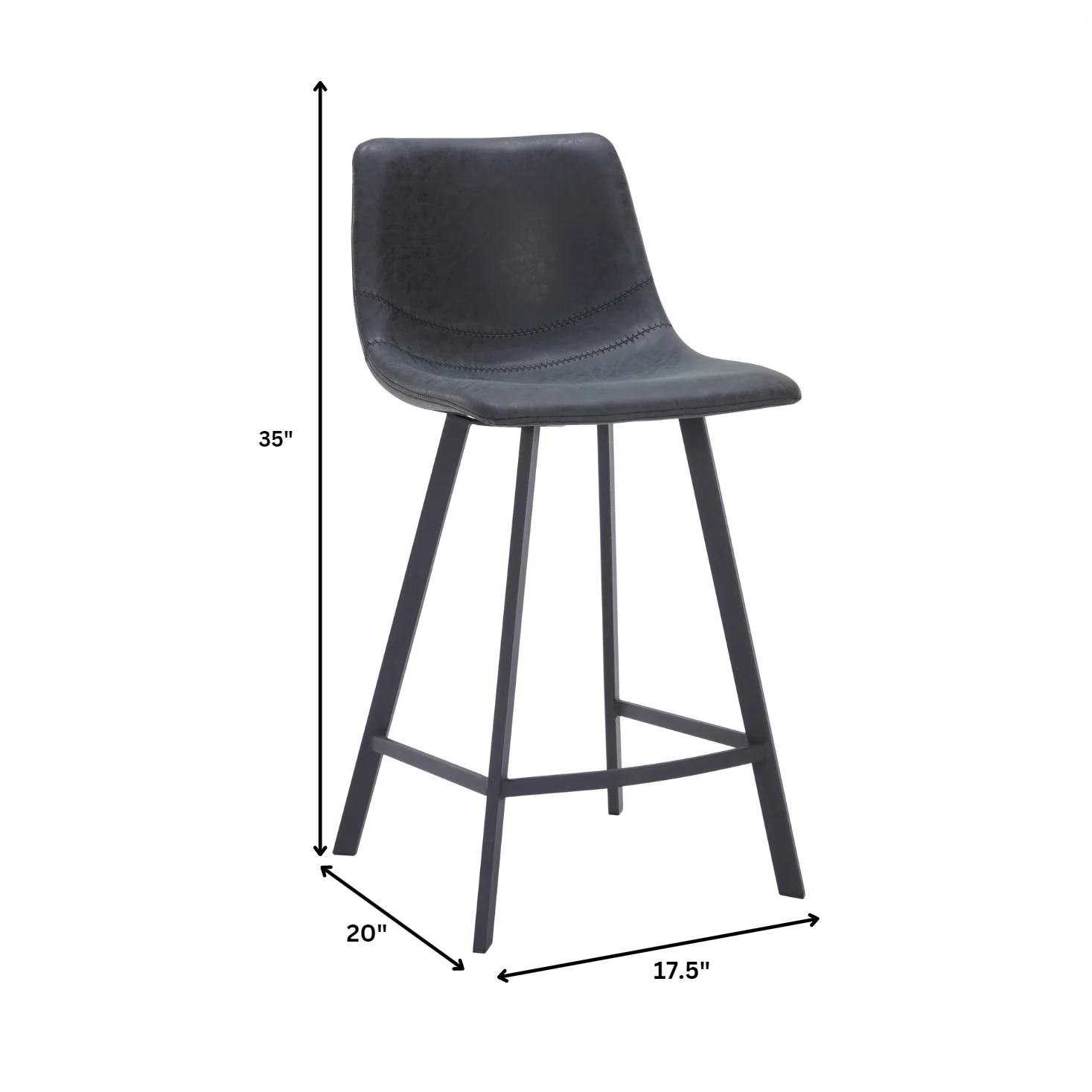 Elland - Counter stool -Charcoal Black