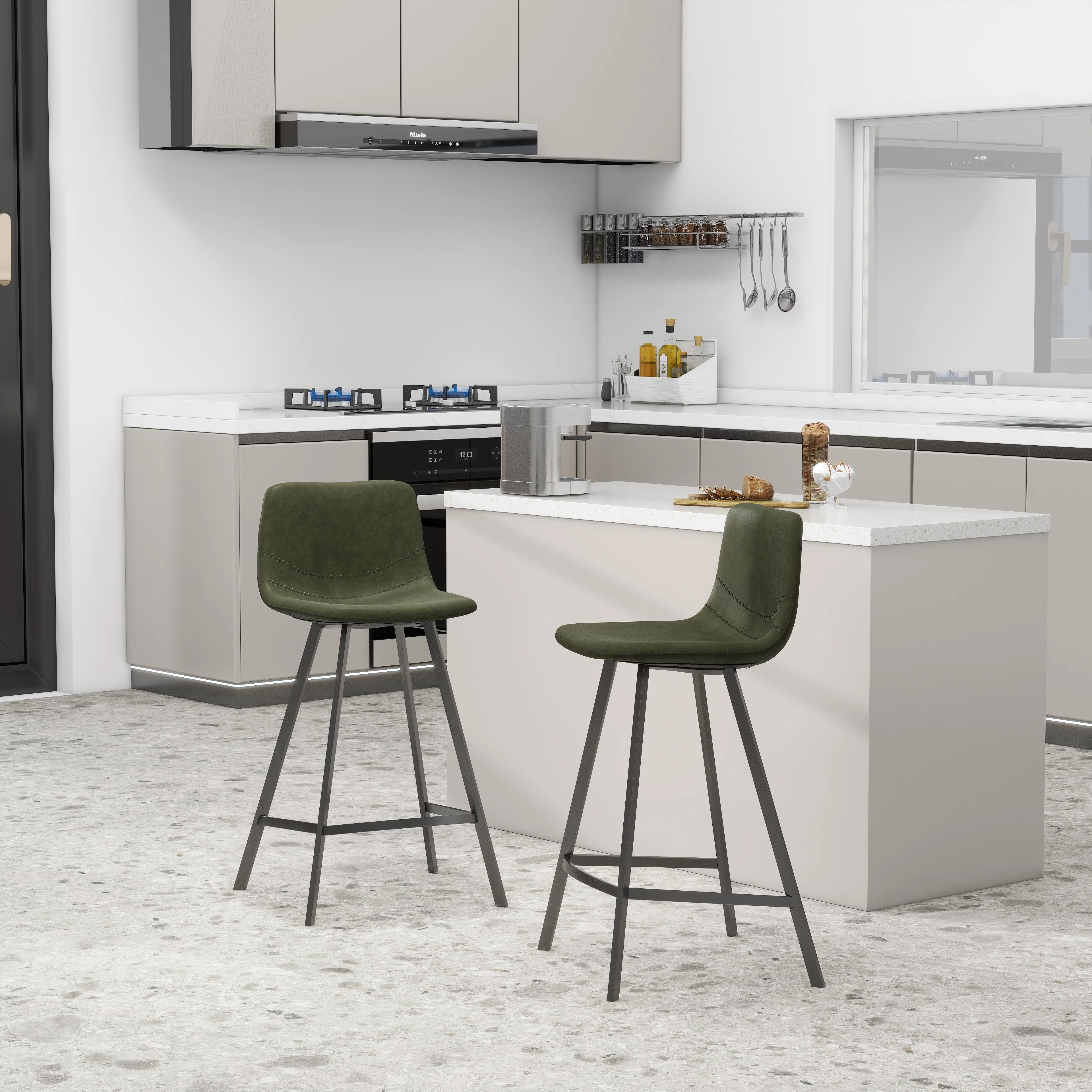 Elland - Counter stool - Olive Green