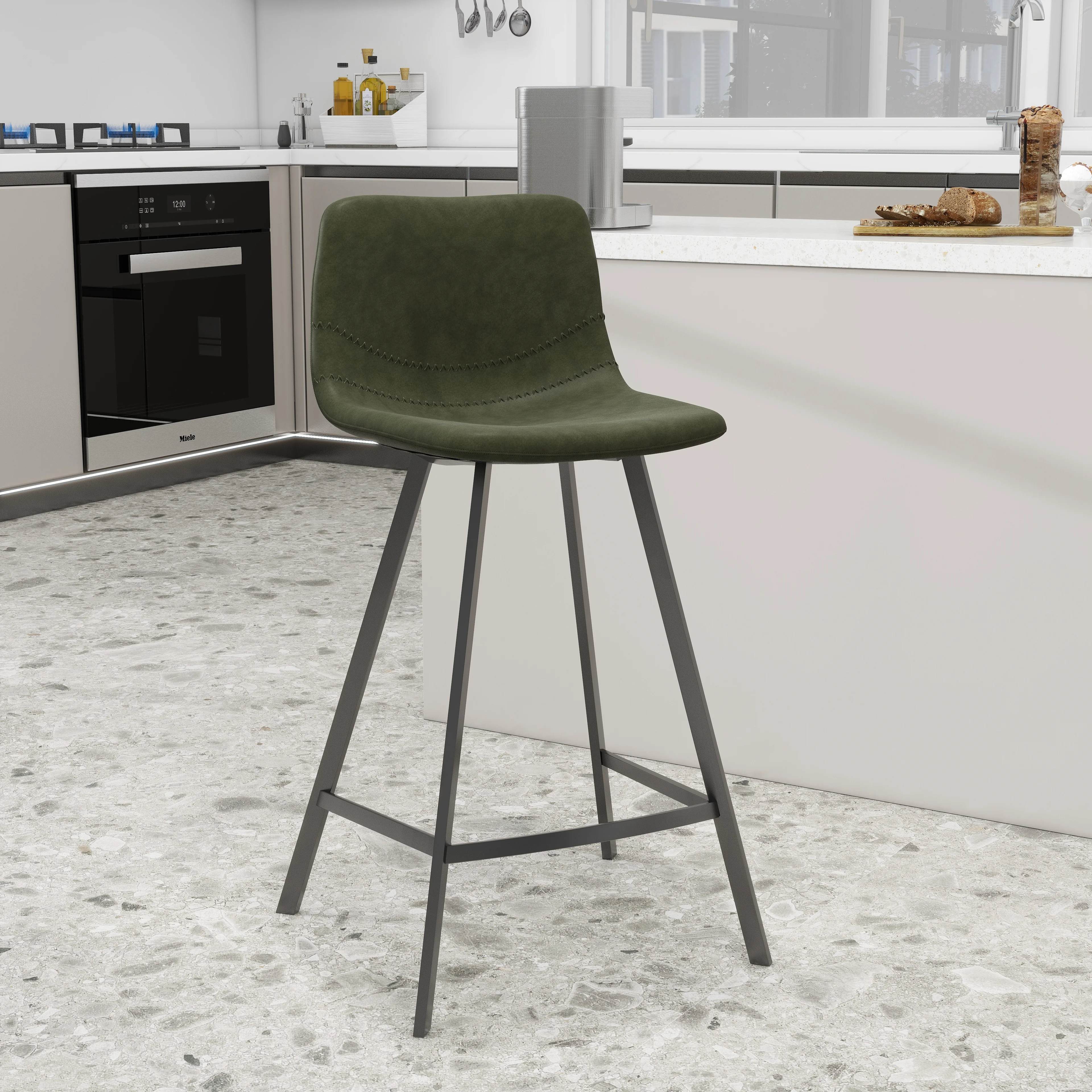 Elland - Counter stool - Olive Green
