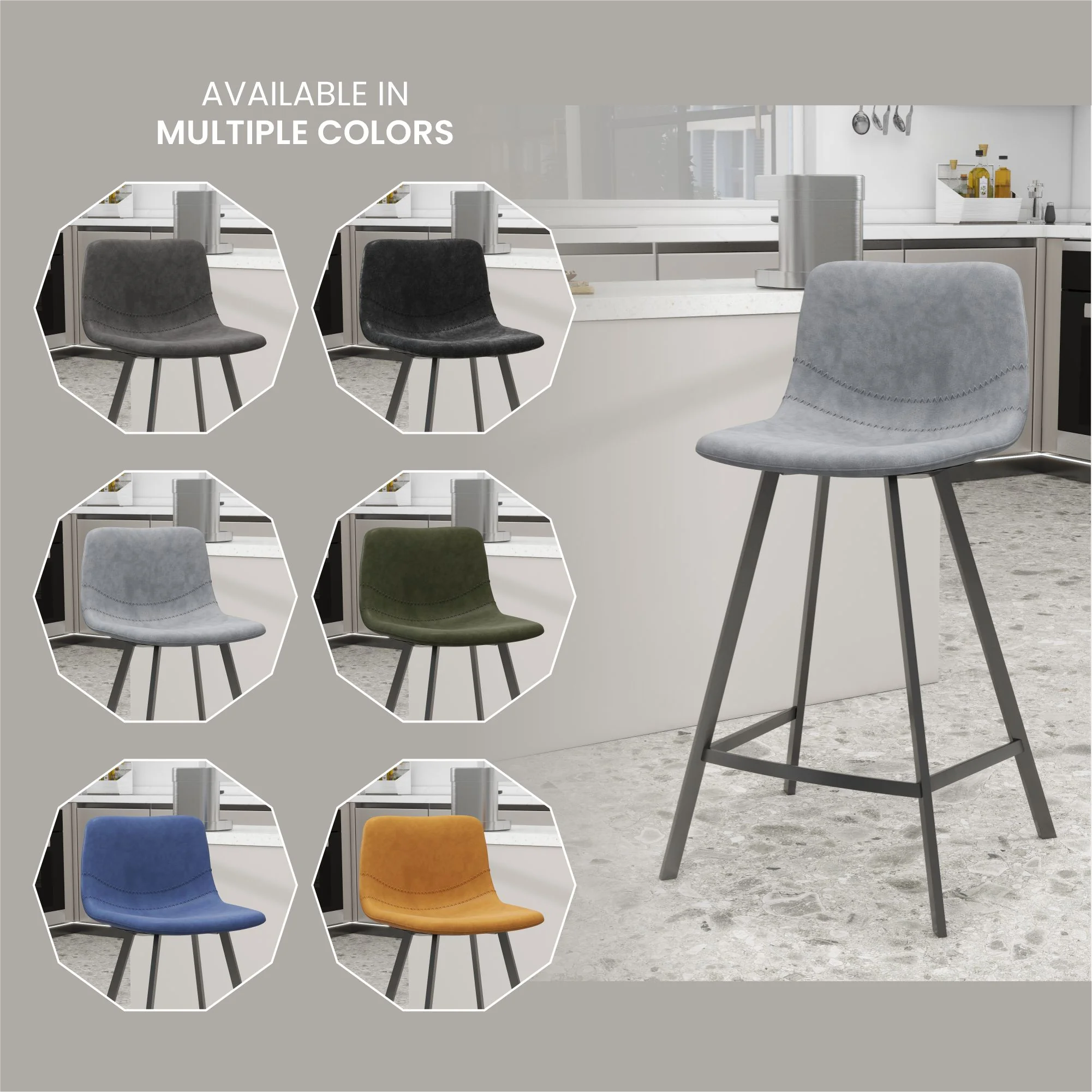 Elland - Counter stool -Light Grey