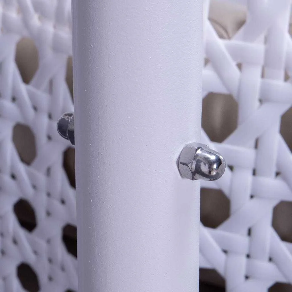 White Wicker Hanging 2 person Egg Swing Chair