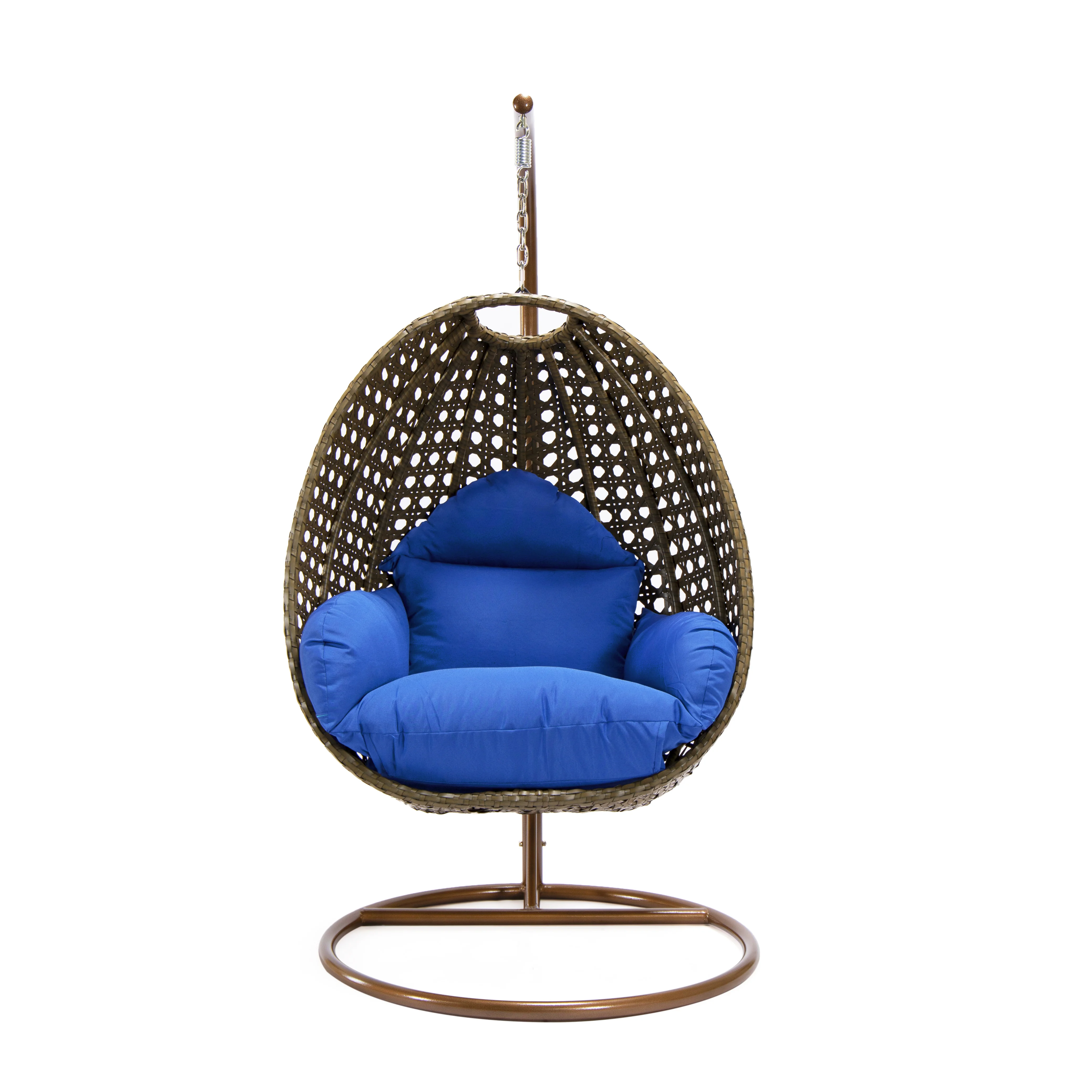 Beige Wicker Hanging Egg Swing Chair