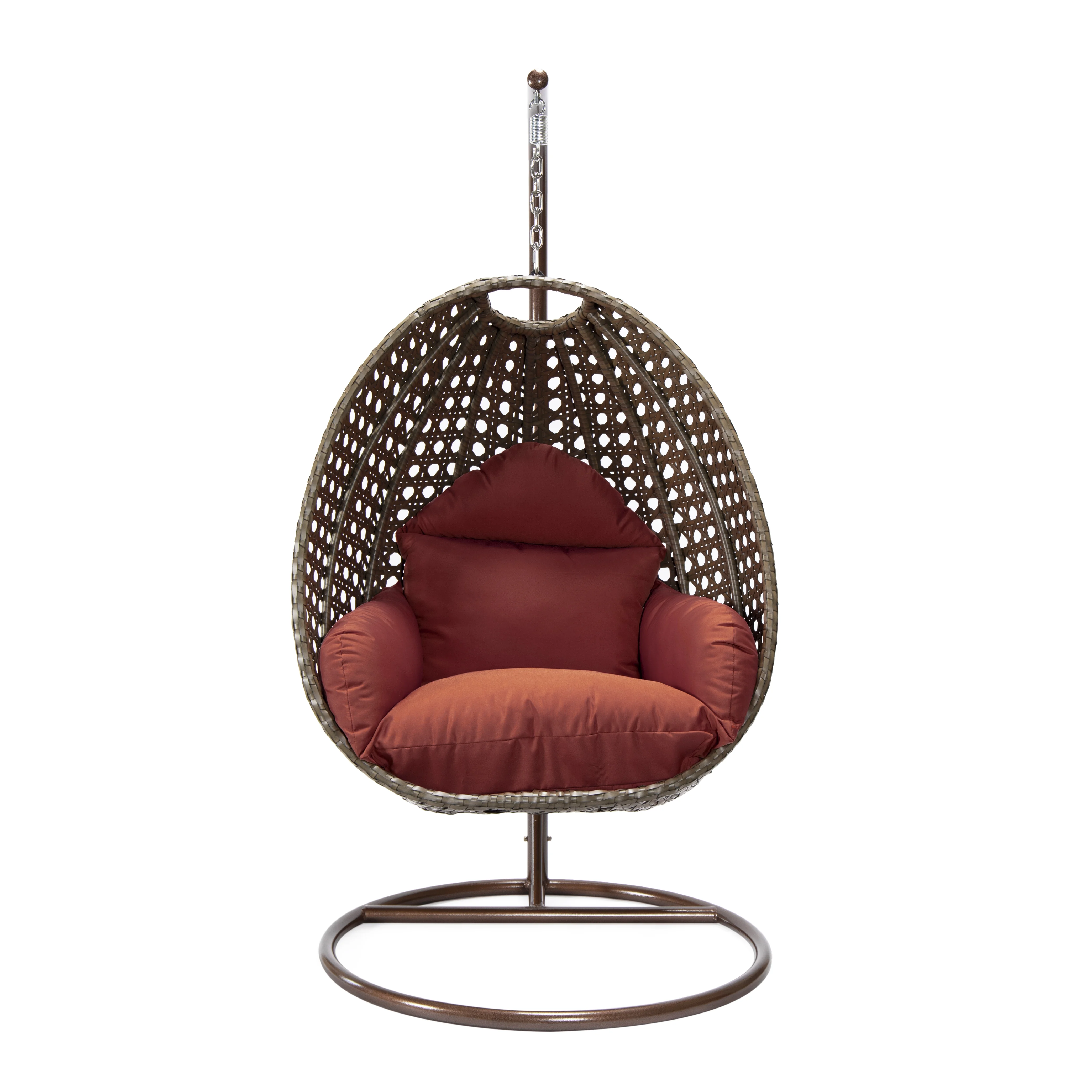 Beige Wicker Hanging Egg Swing Chair
