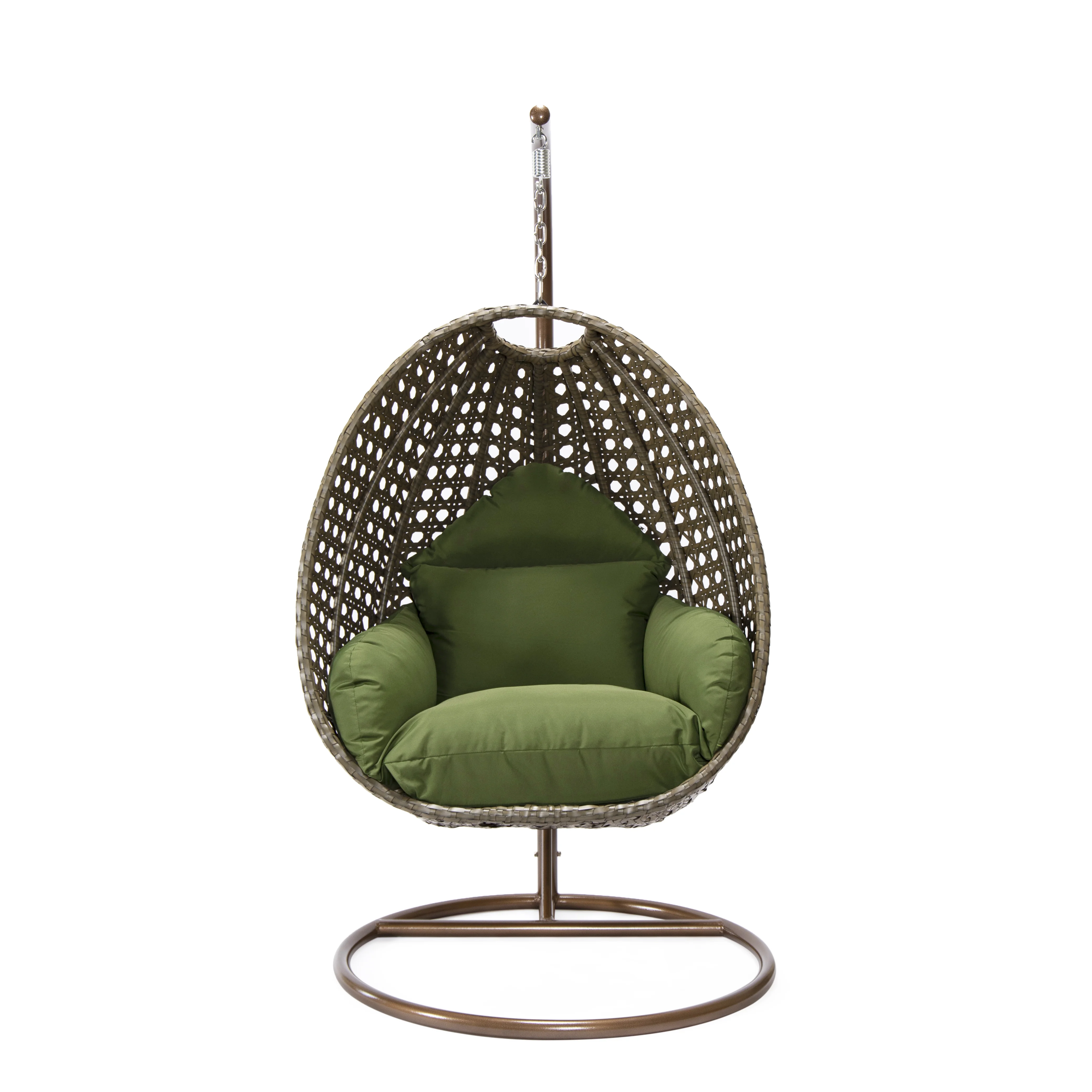 Beige Wicker Hanging Egg Swing Chair