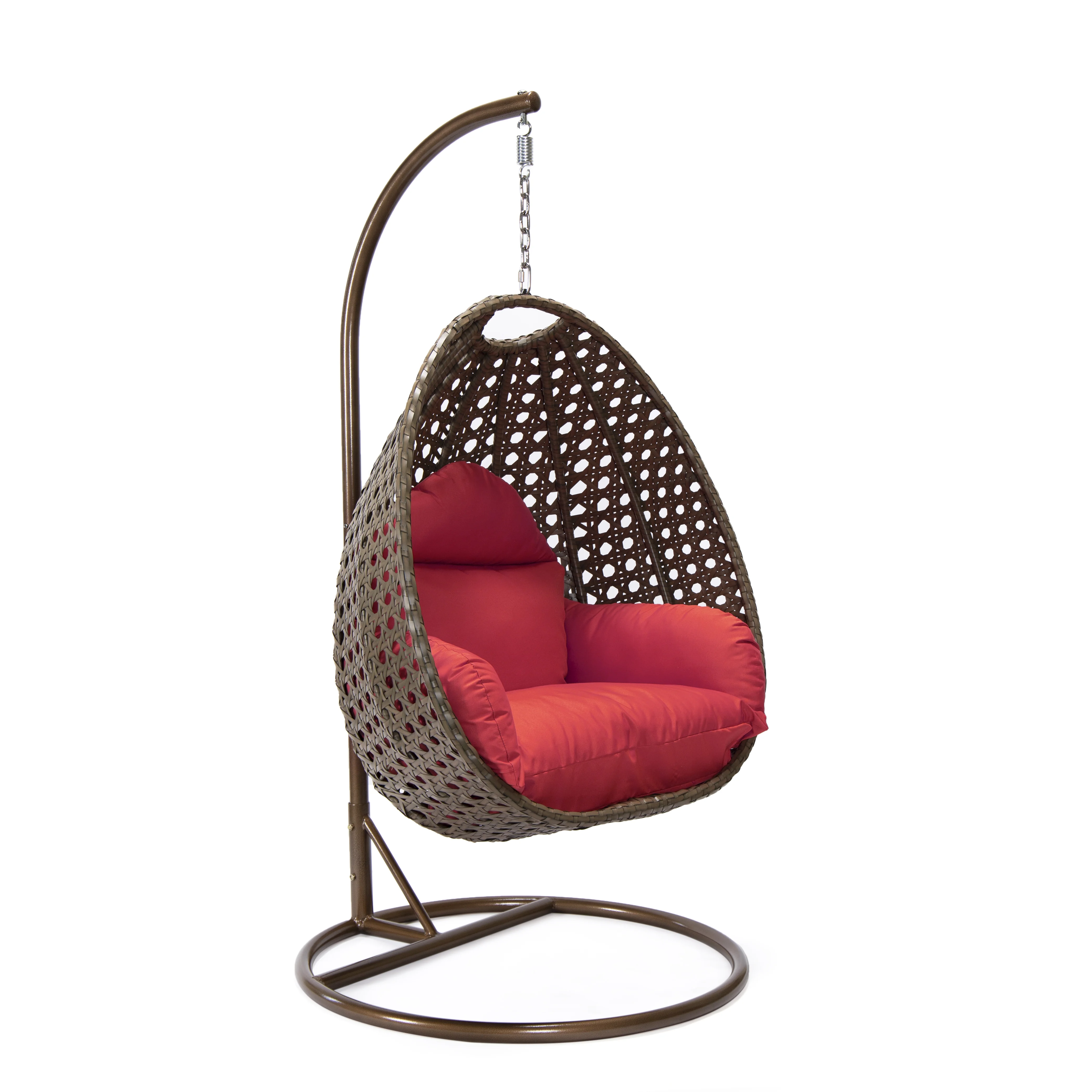 Beige Wicker Hanging Egg Swing Chair