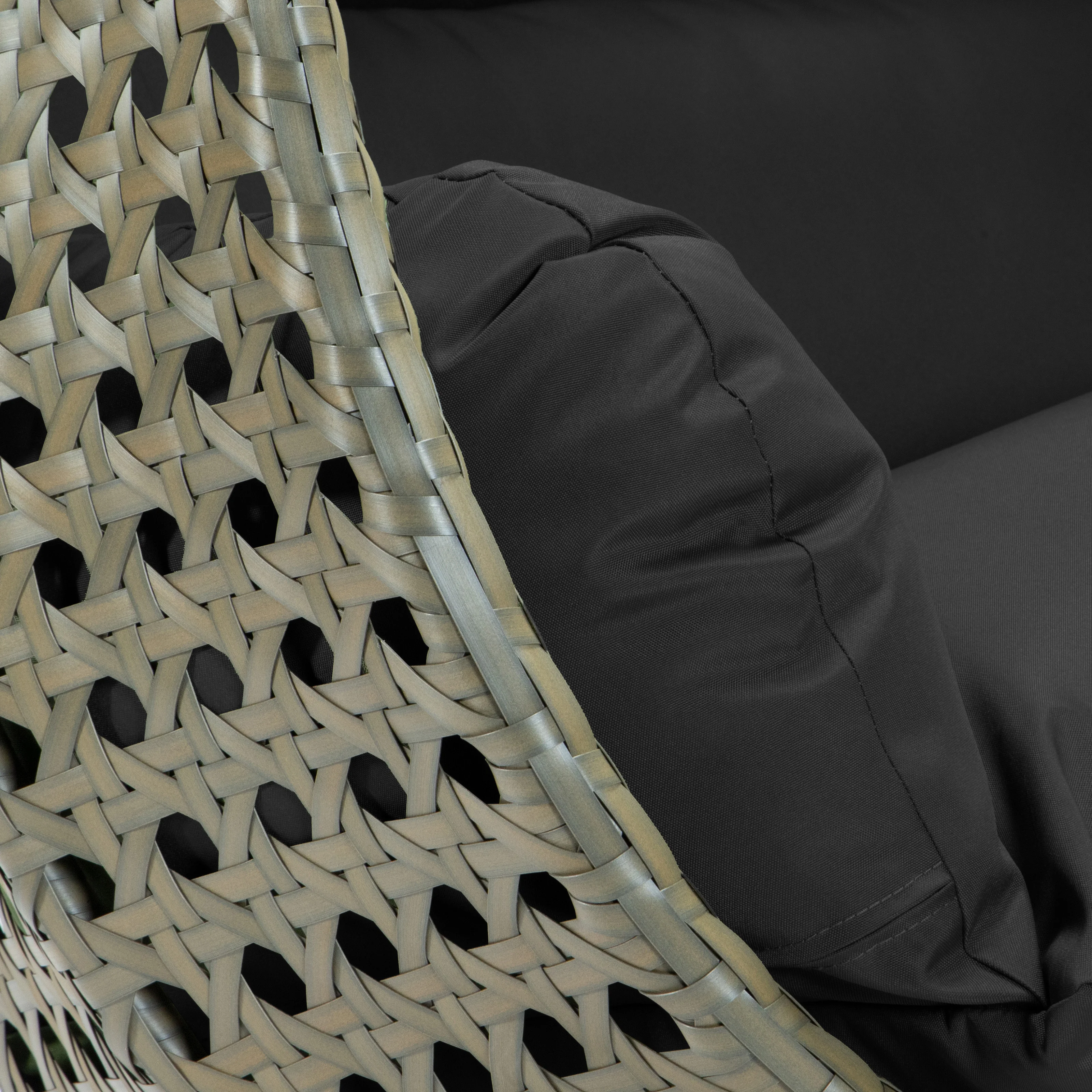 Beige Wicker Hanging 2 person Egg Swing Chair