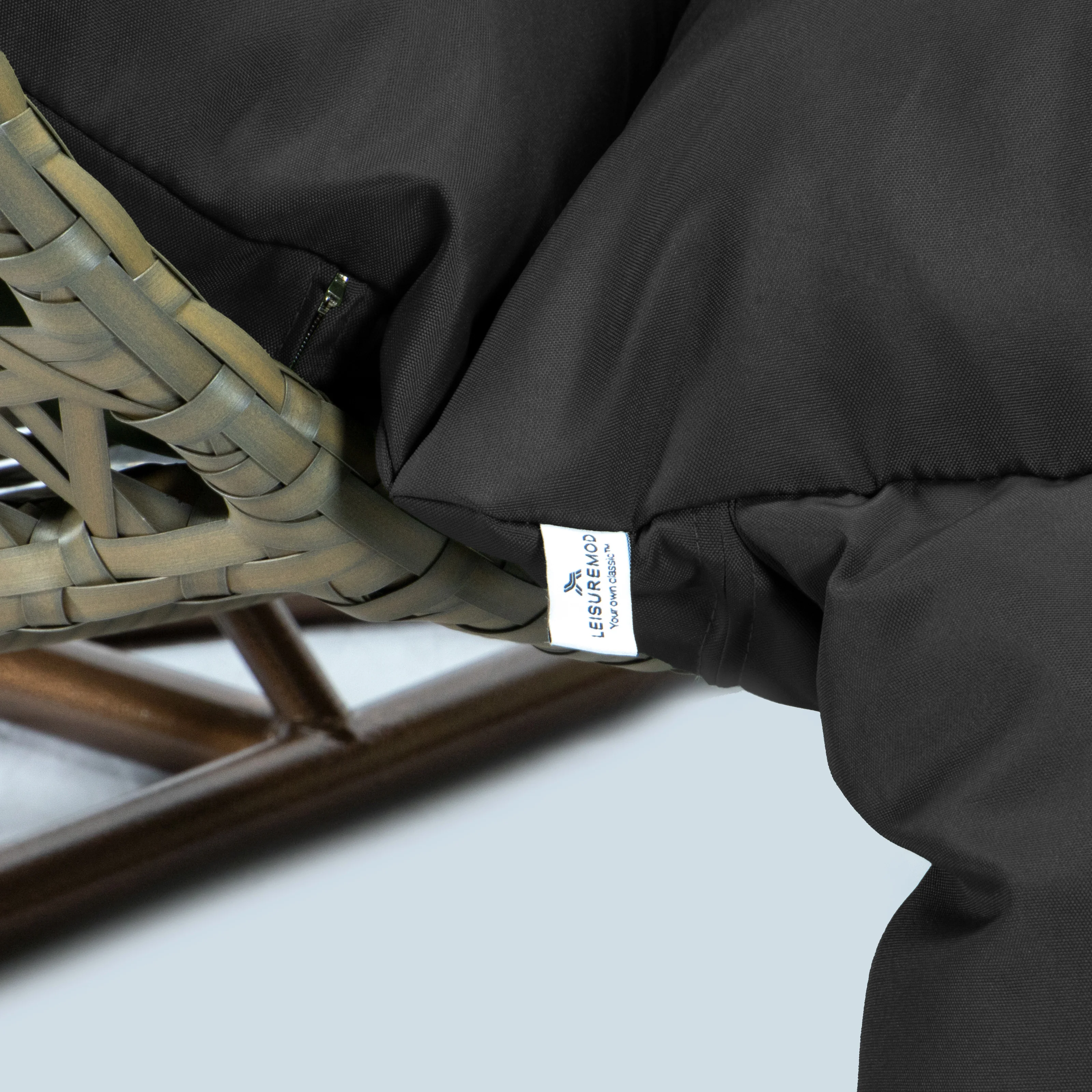 Beige Wicker Hanging 2 person Egg Swing Chair