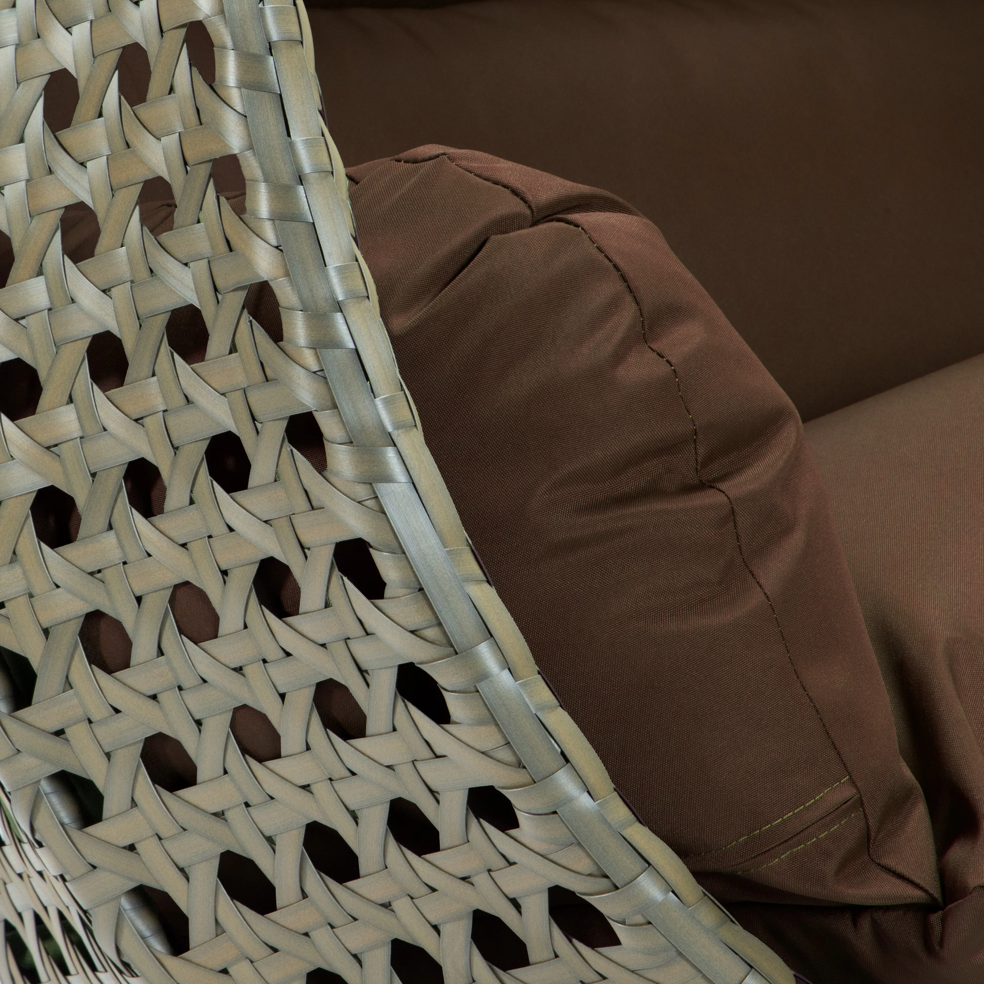 Beige Wicker Hanging 2 person Egg Swing Chair