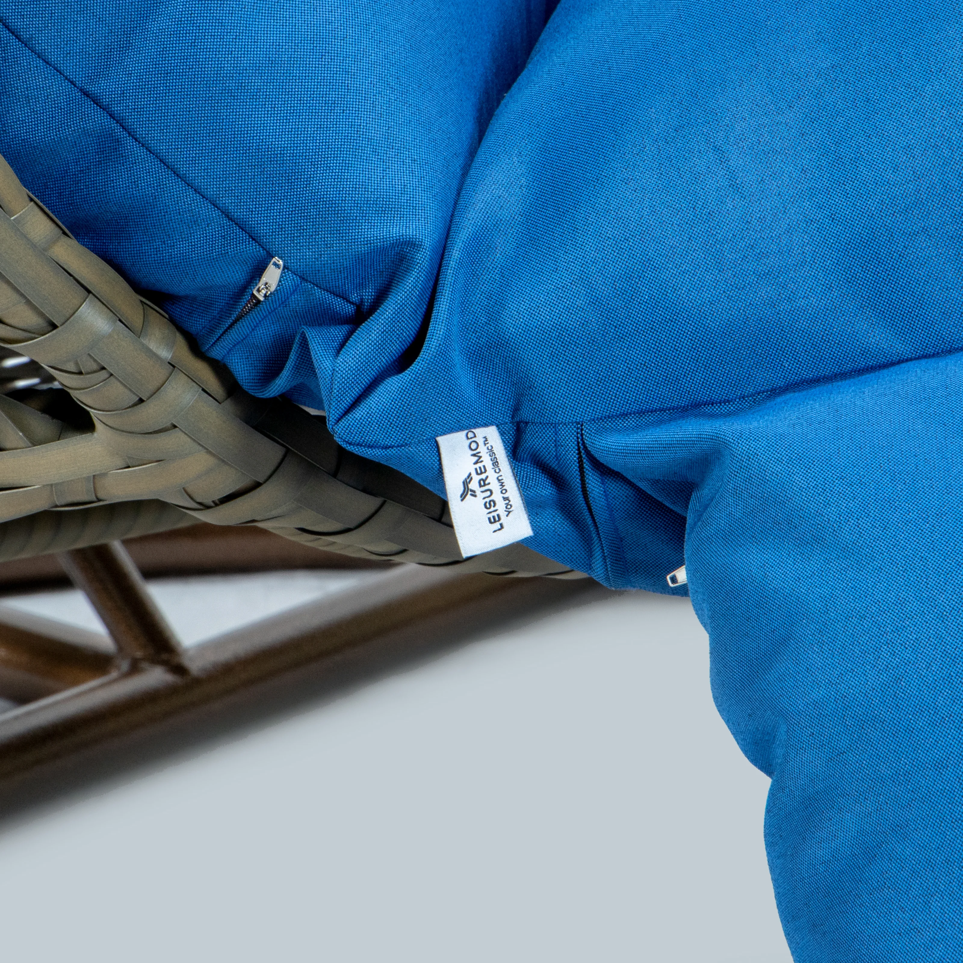 Beige Wicker Hanging 2 person Egg Swing Chair