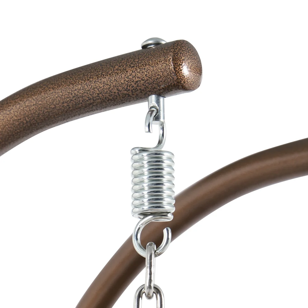 Beige Wicker Hanging 2 person Egg Swing Chair