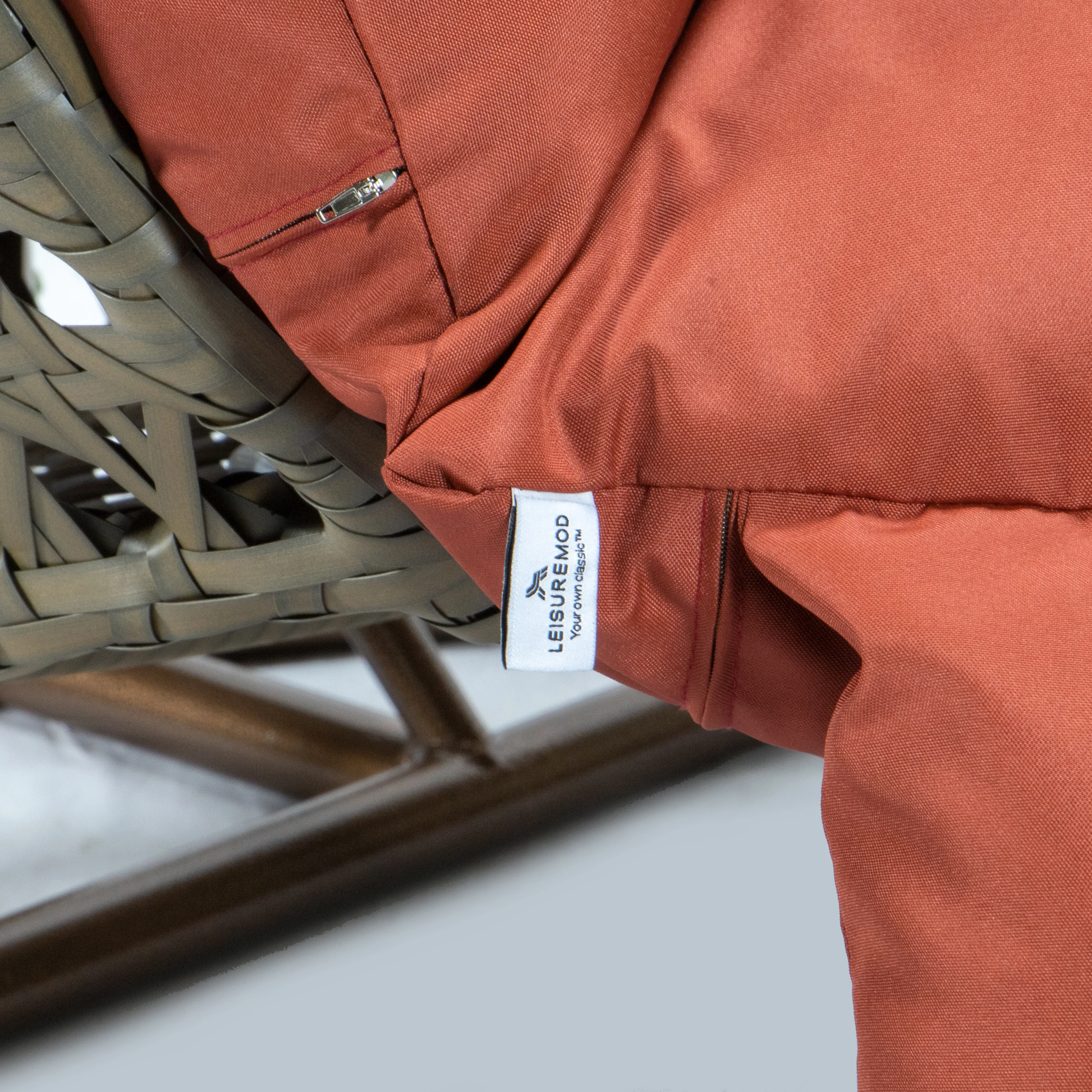 Beige Wicker Hanging 2 person Egg Swing Chair