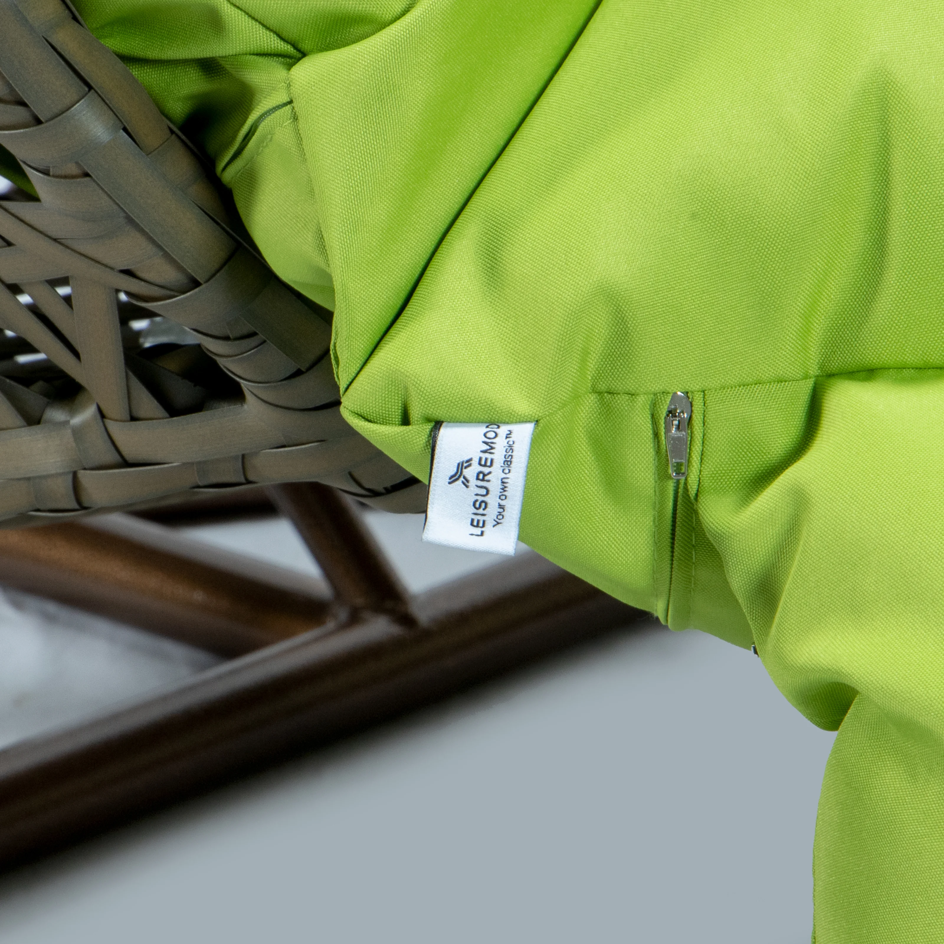 Beige Wicker Hanging 2 person Egg Swing Chair