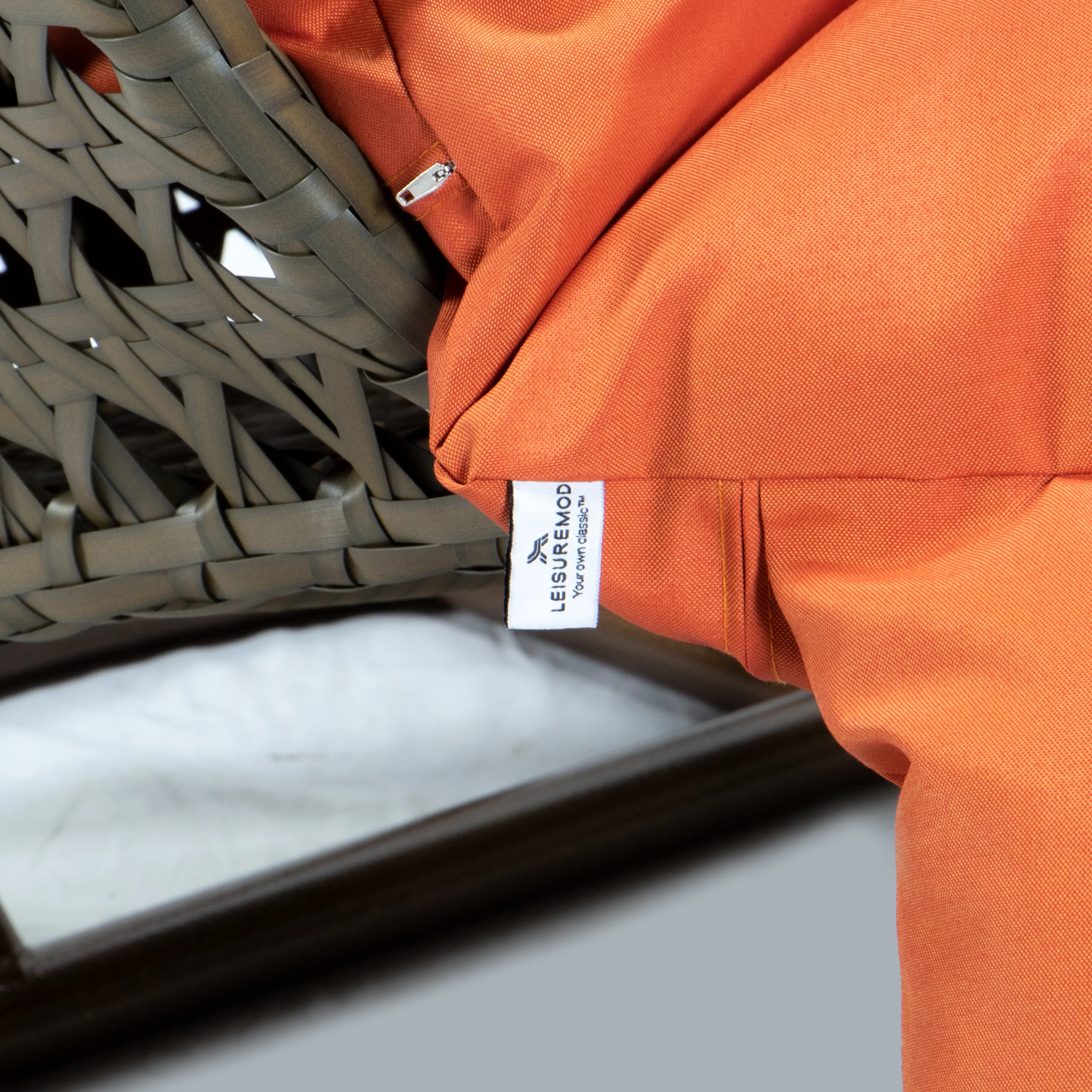 Beige Wicker Hanging 2 person Egg Swing Chair