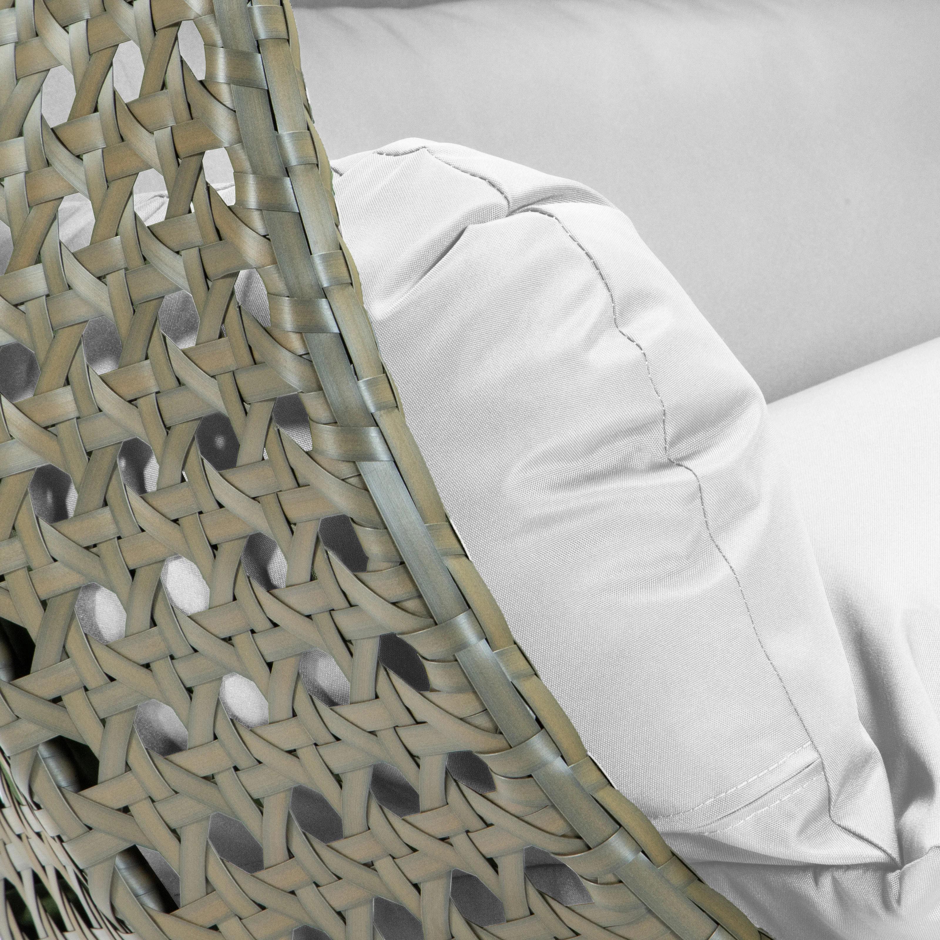Beige Wicker Hanging 2 person Egg Swing Chair