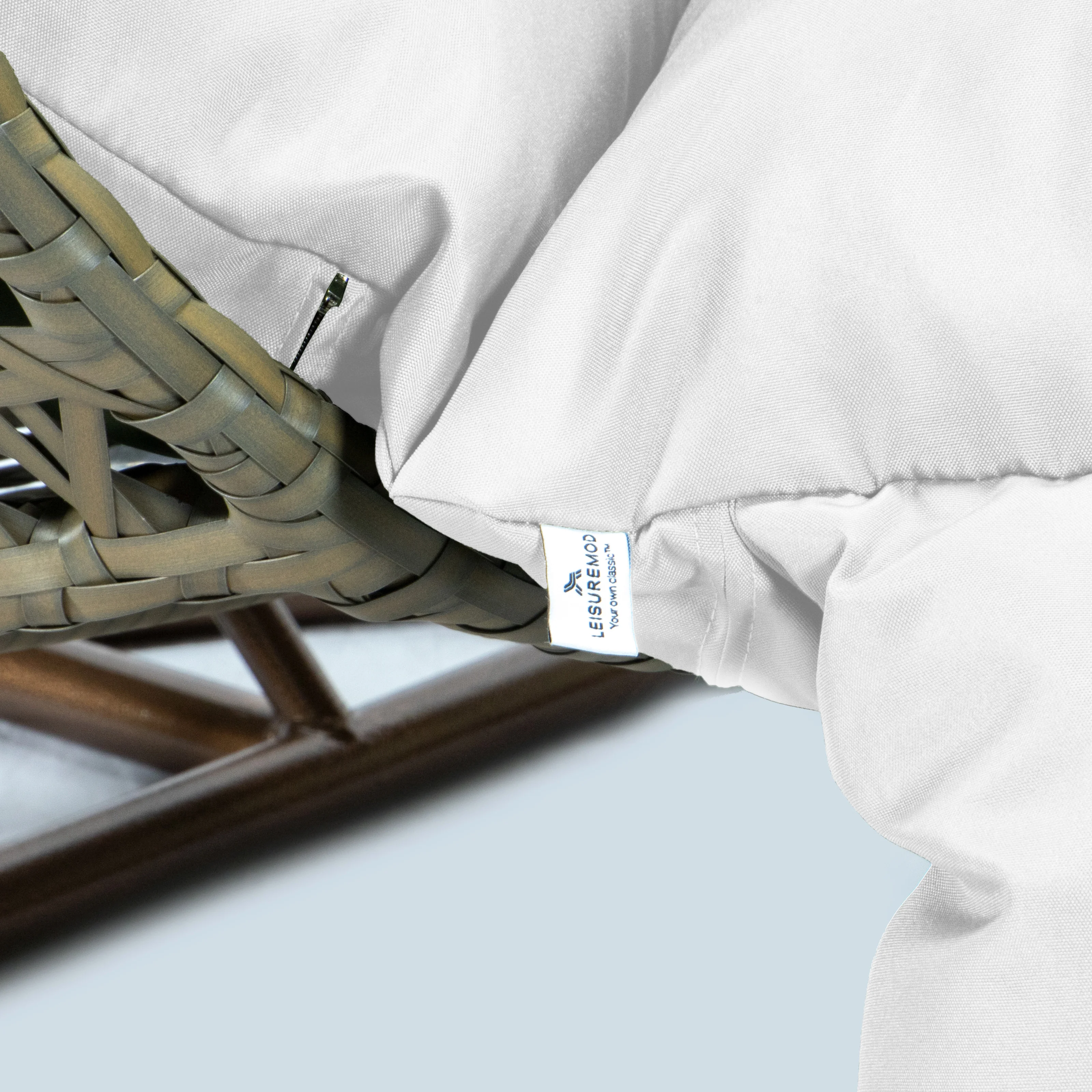 Beige Wicker Hanging 2 person Egg Swing Chair