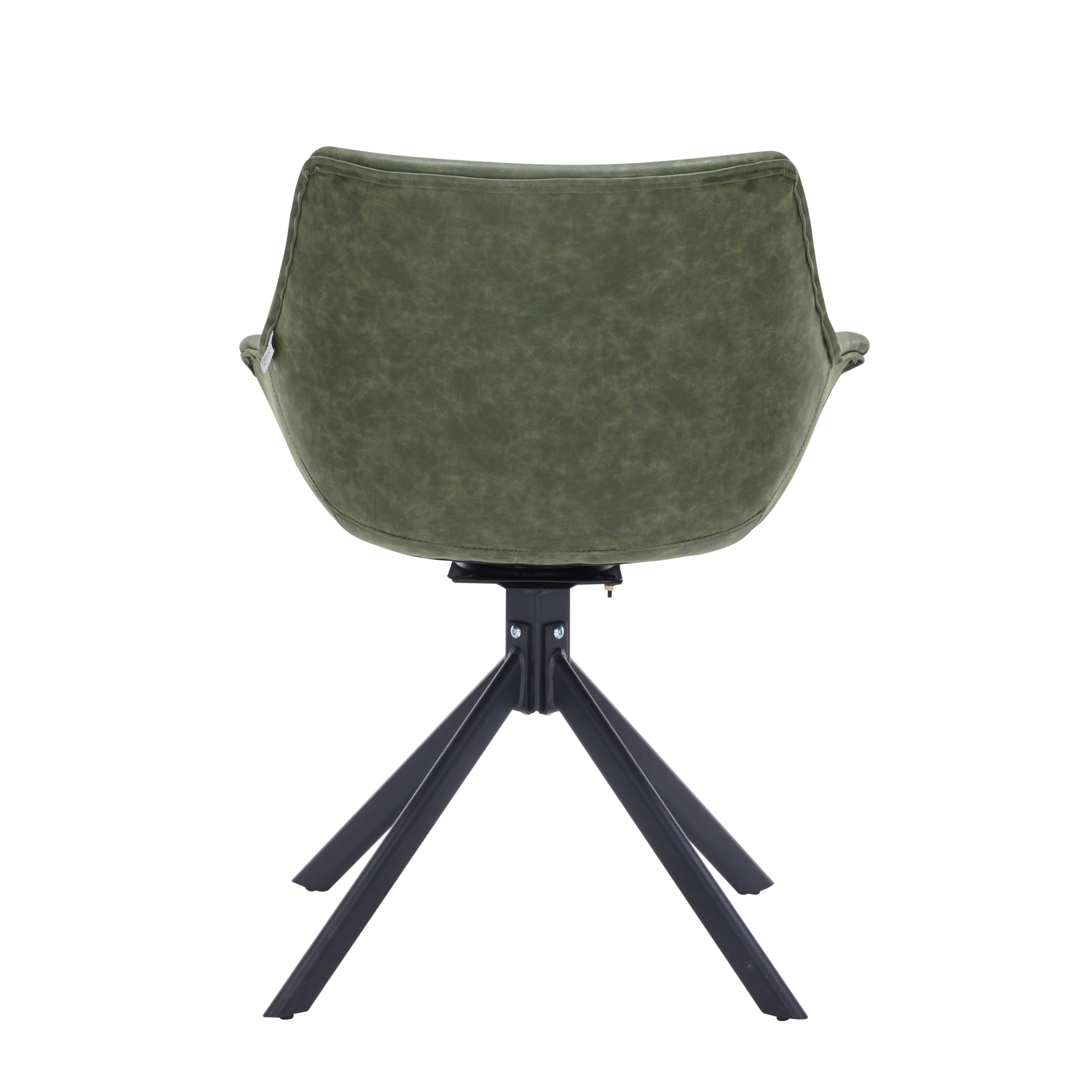 Markley Modern Leather Dining Swival Arm Chair in Green