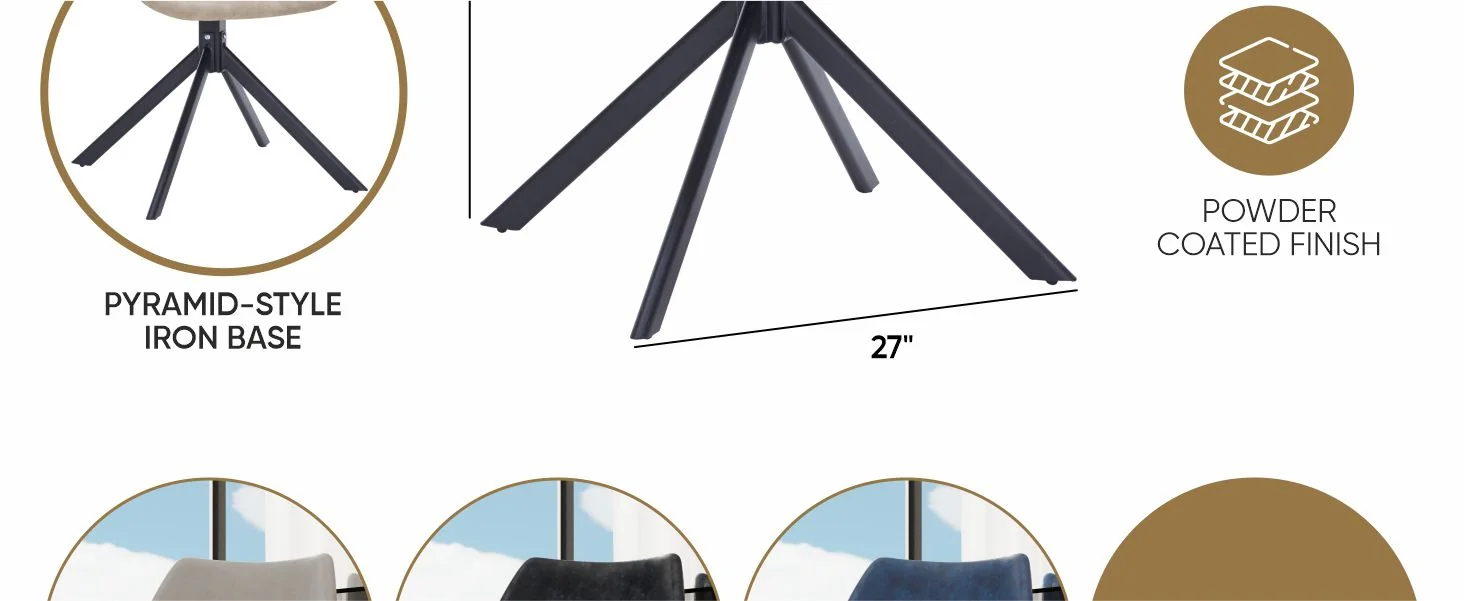 Markley Modern Leather Dining Swival Arm Chair in Taupe