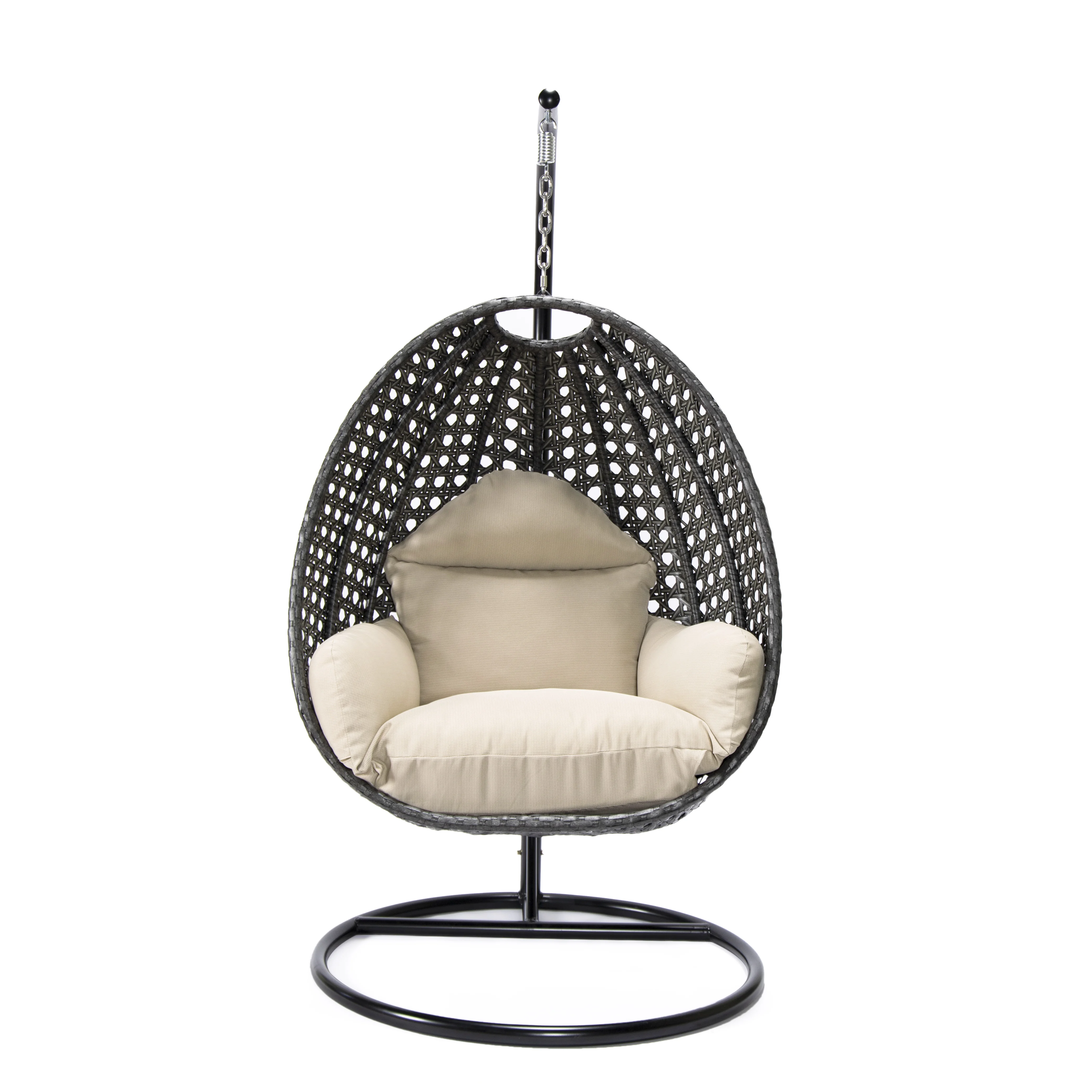 Charcoal Wicker Hanging Egg Swing Chair