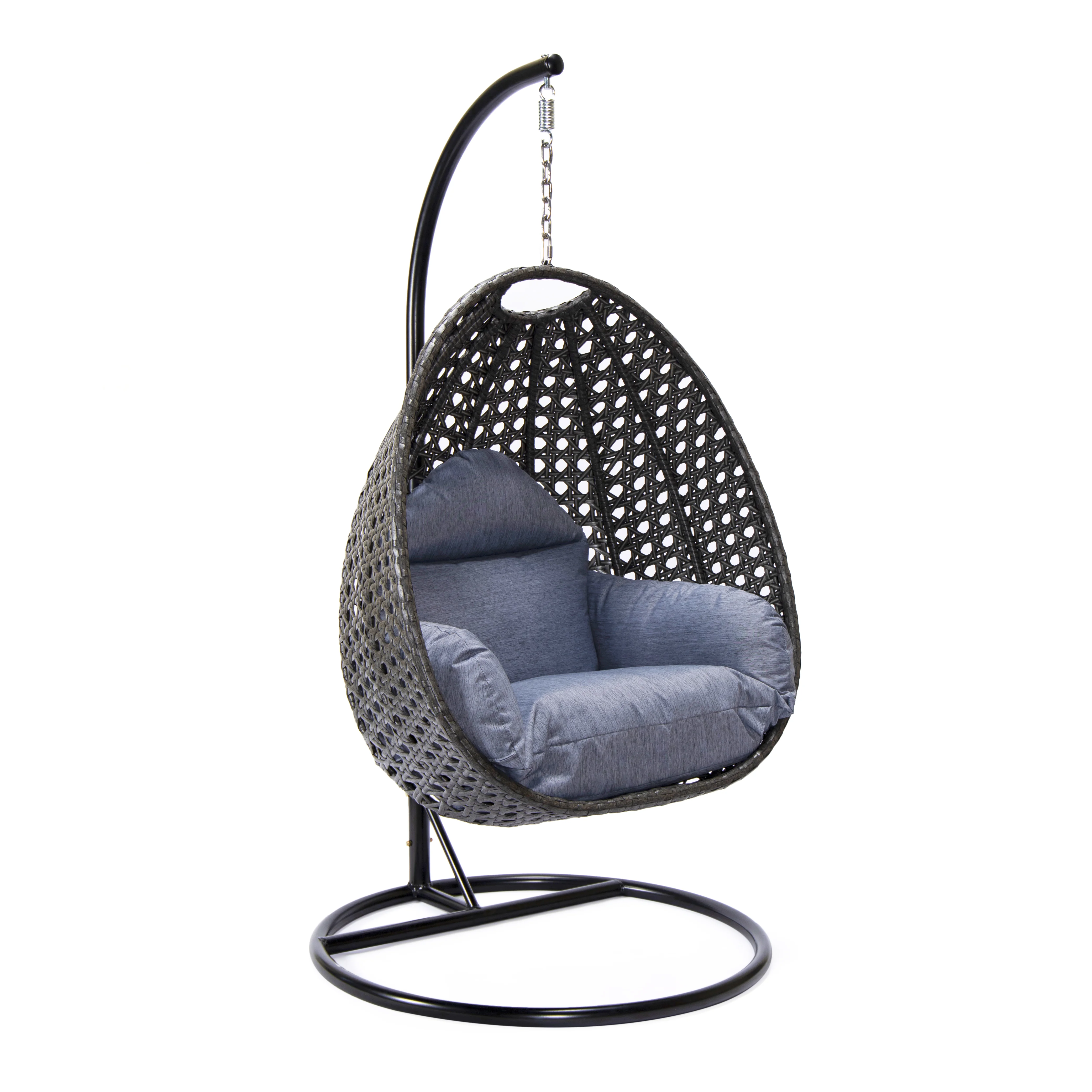 Charcoal Wicker Hanging Egg Swing Chair