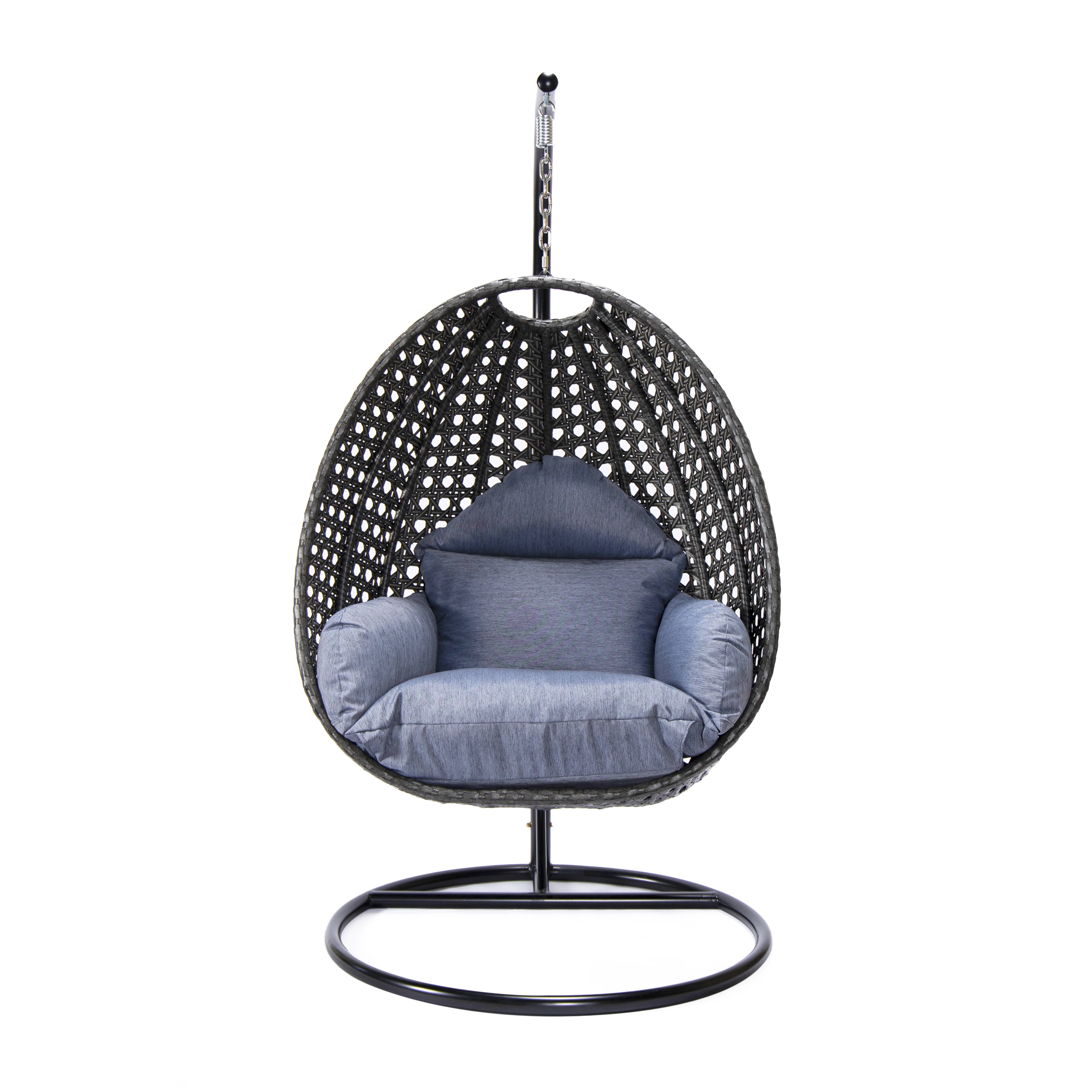 Charcoal Wicker Hanging Egg Swing Chair