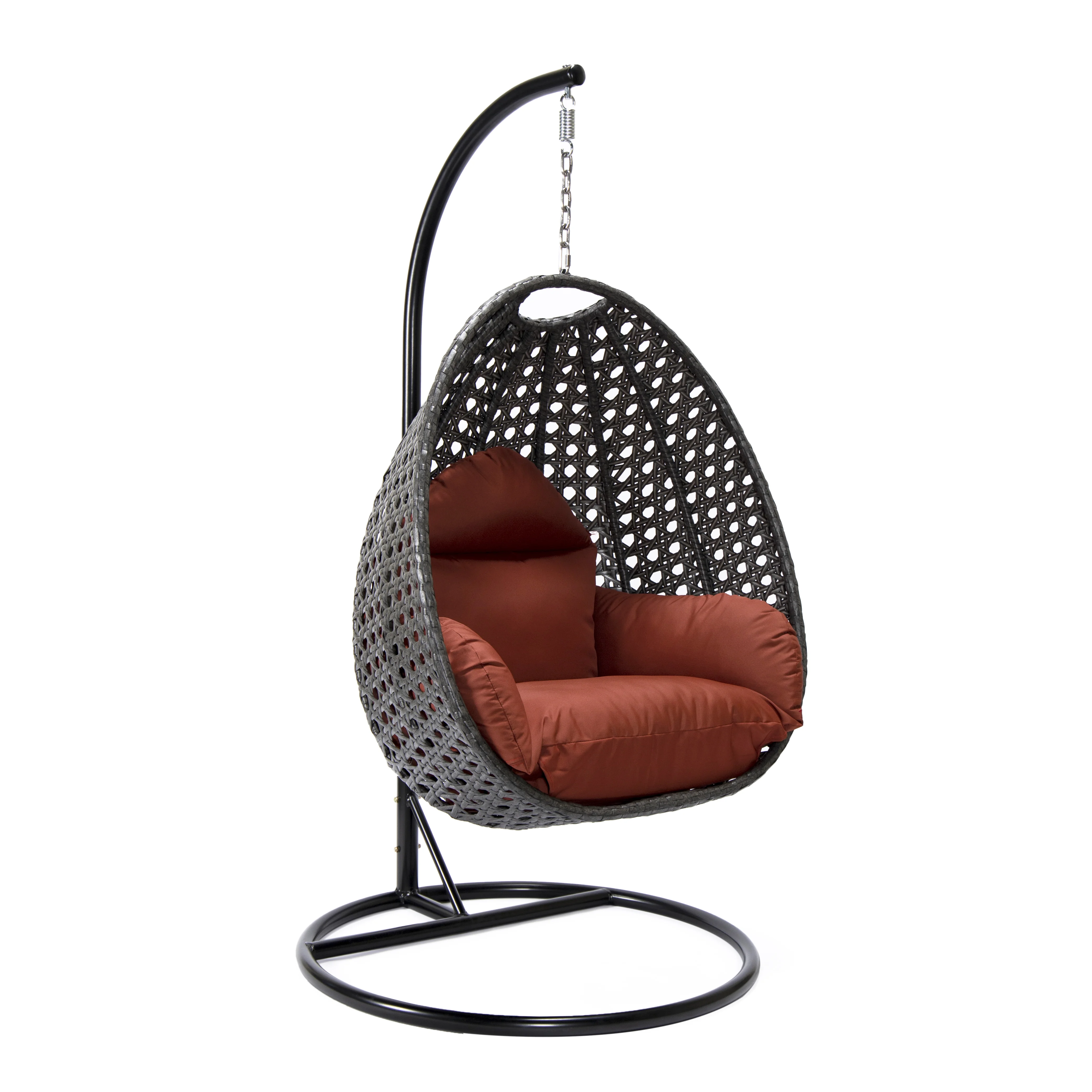 Charcoal Wicker Hanging Egg Swing Chair