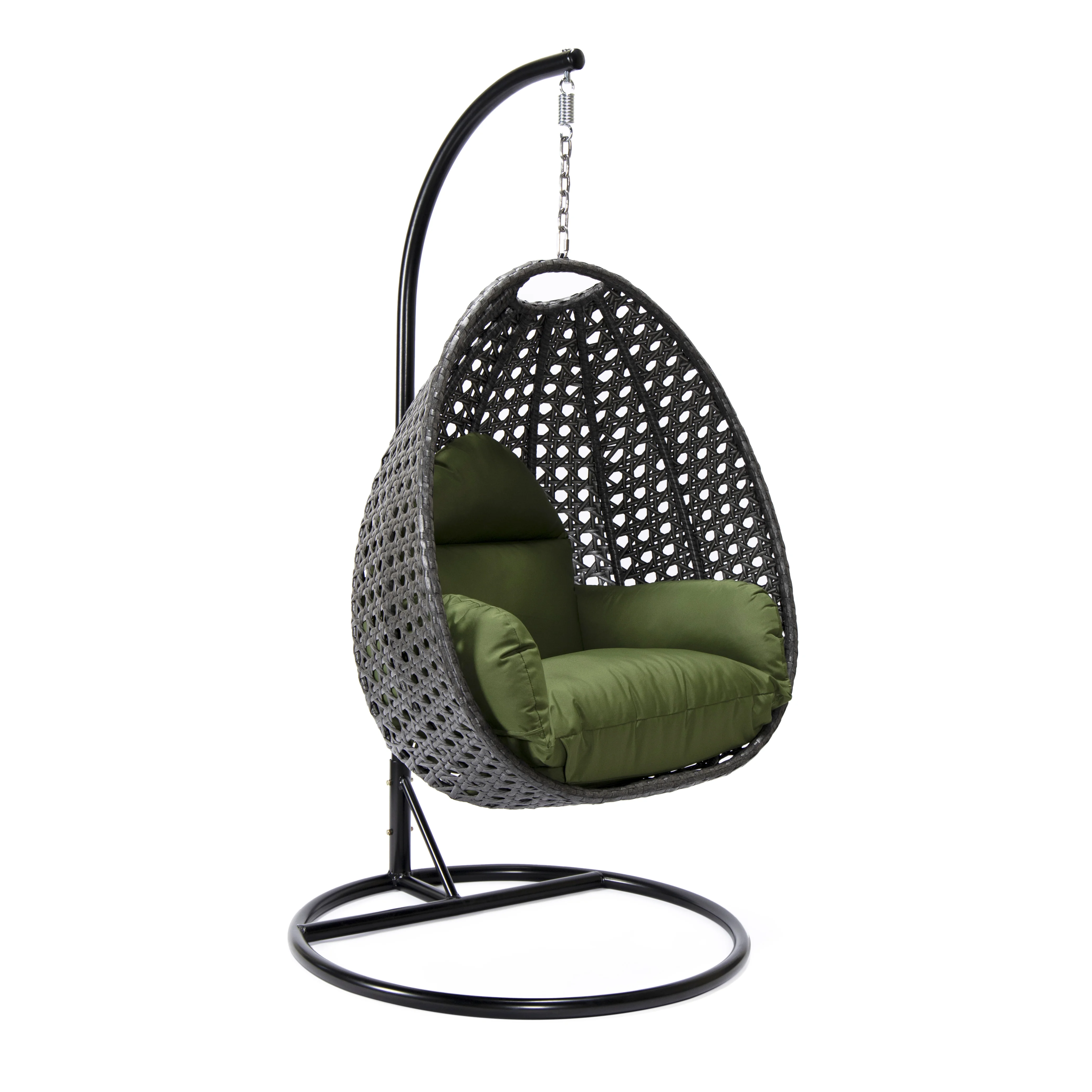 Charcoal Wicker Hanging Egg Swing Chair