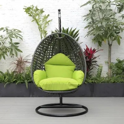 Charcoal Wicker Hanging Egg Swing Chair