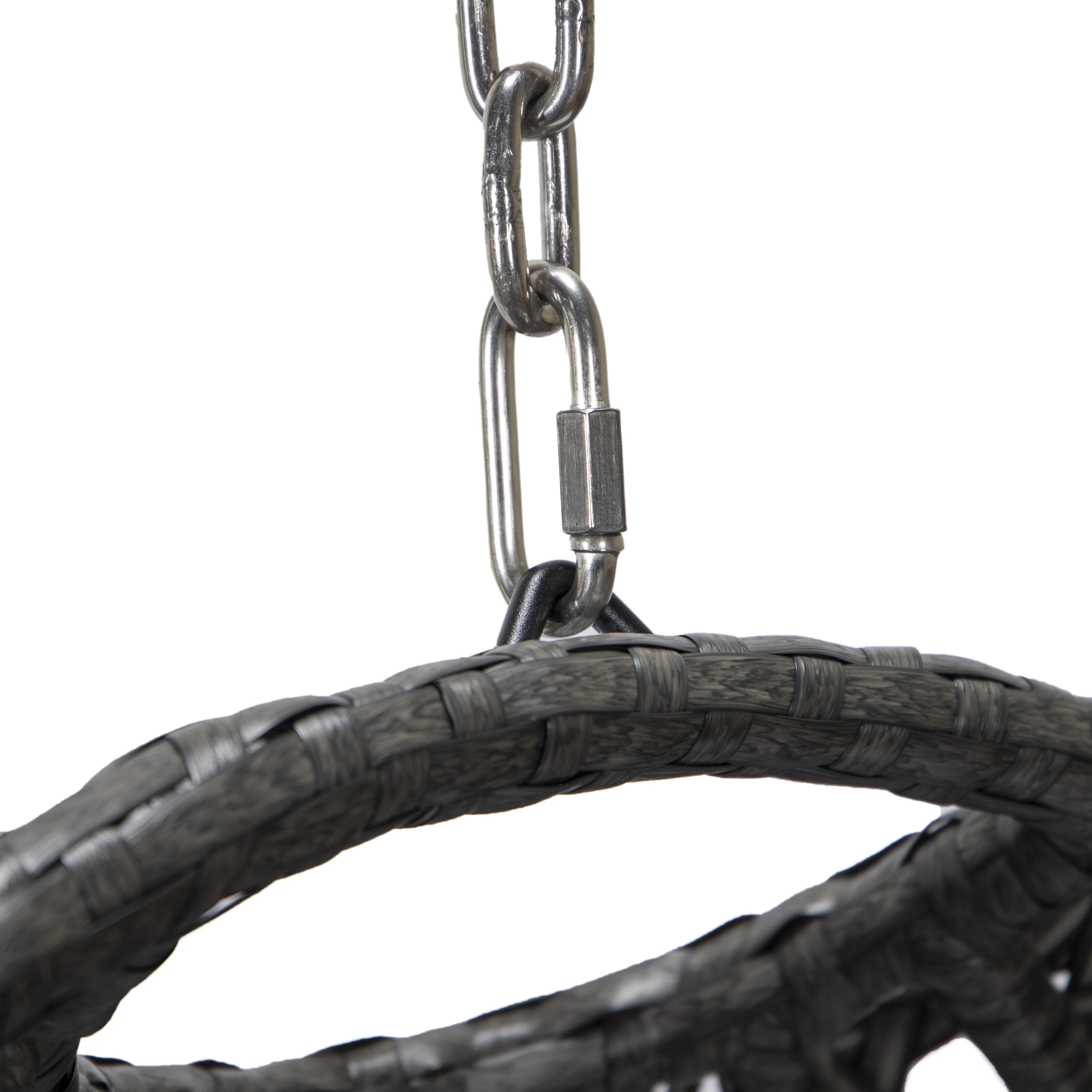 Charcoal Wicker Hanging Egg Swing Chair