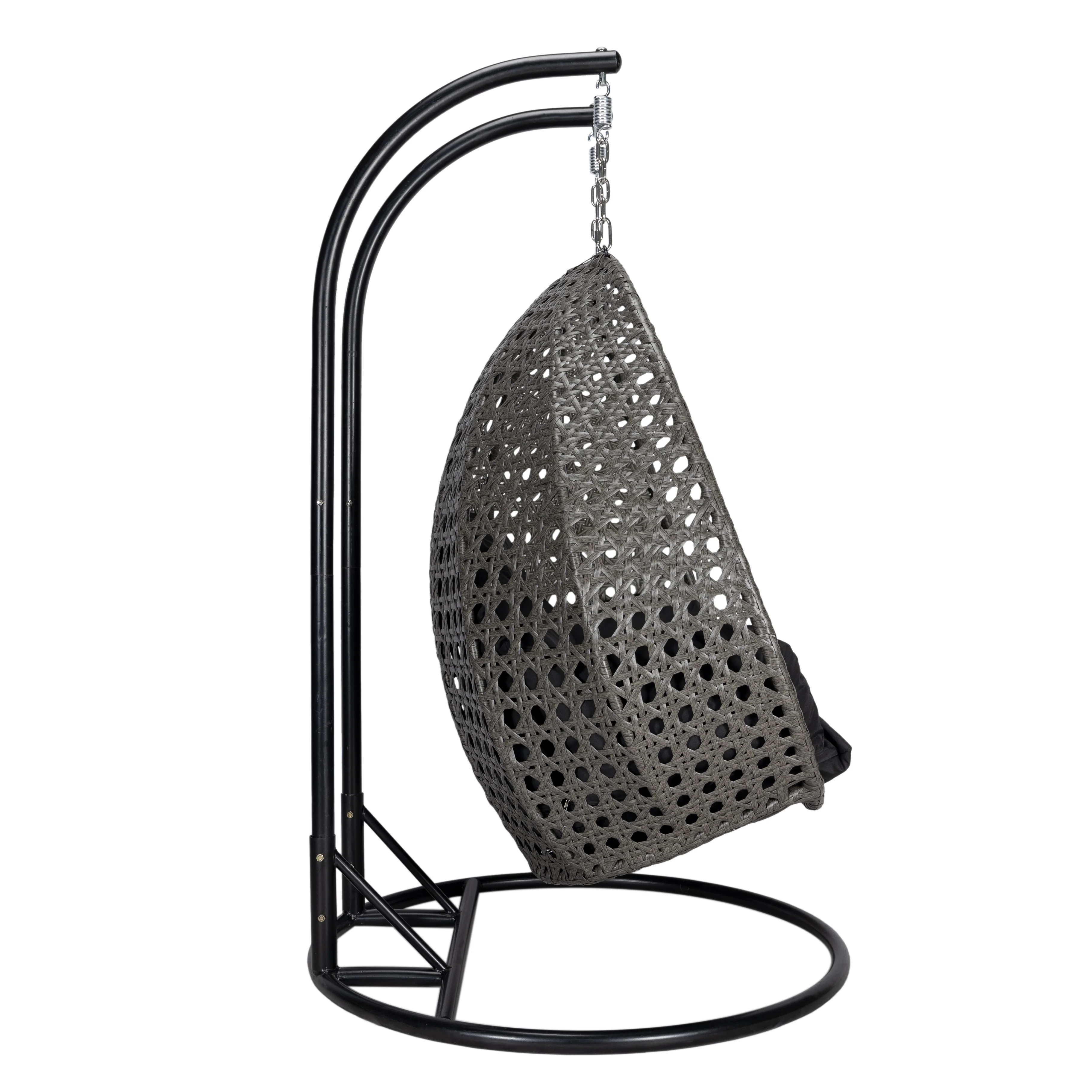 Charcoal Wicker Hanging 2 person Egg Swing Chair