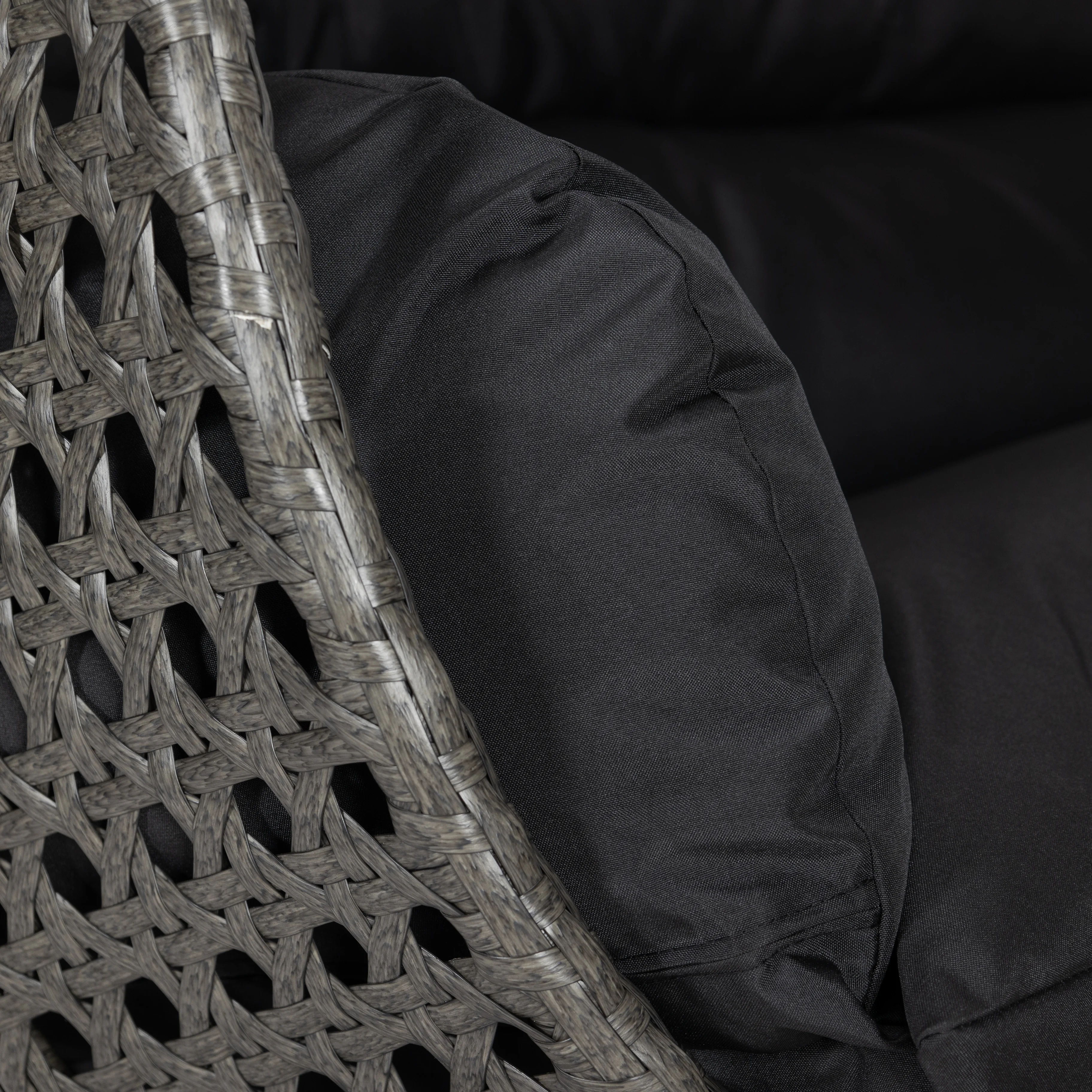 Charcoal Wicker Hanging 2 person Egg Swing Chair