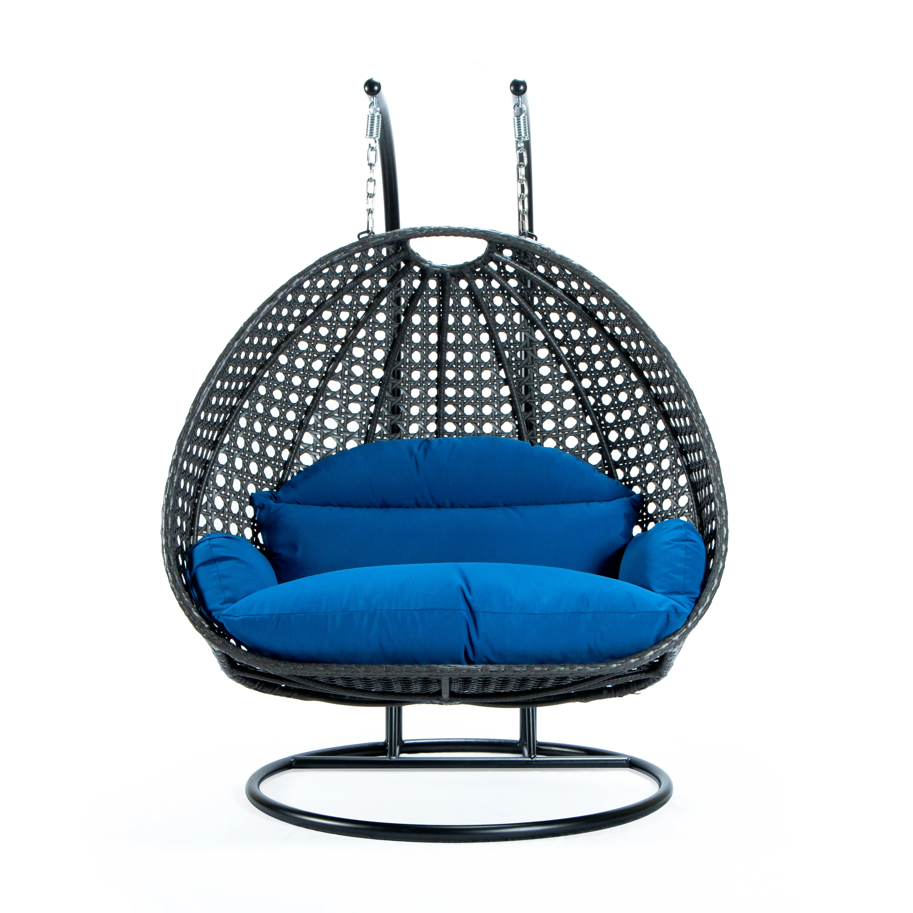 Charcoal Wicker Hanging 2 person Egg Swing Chair