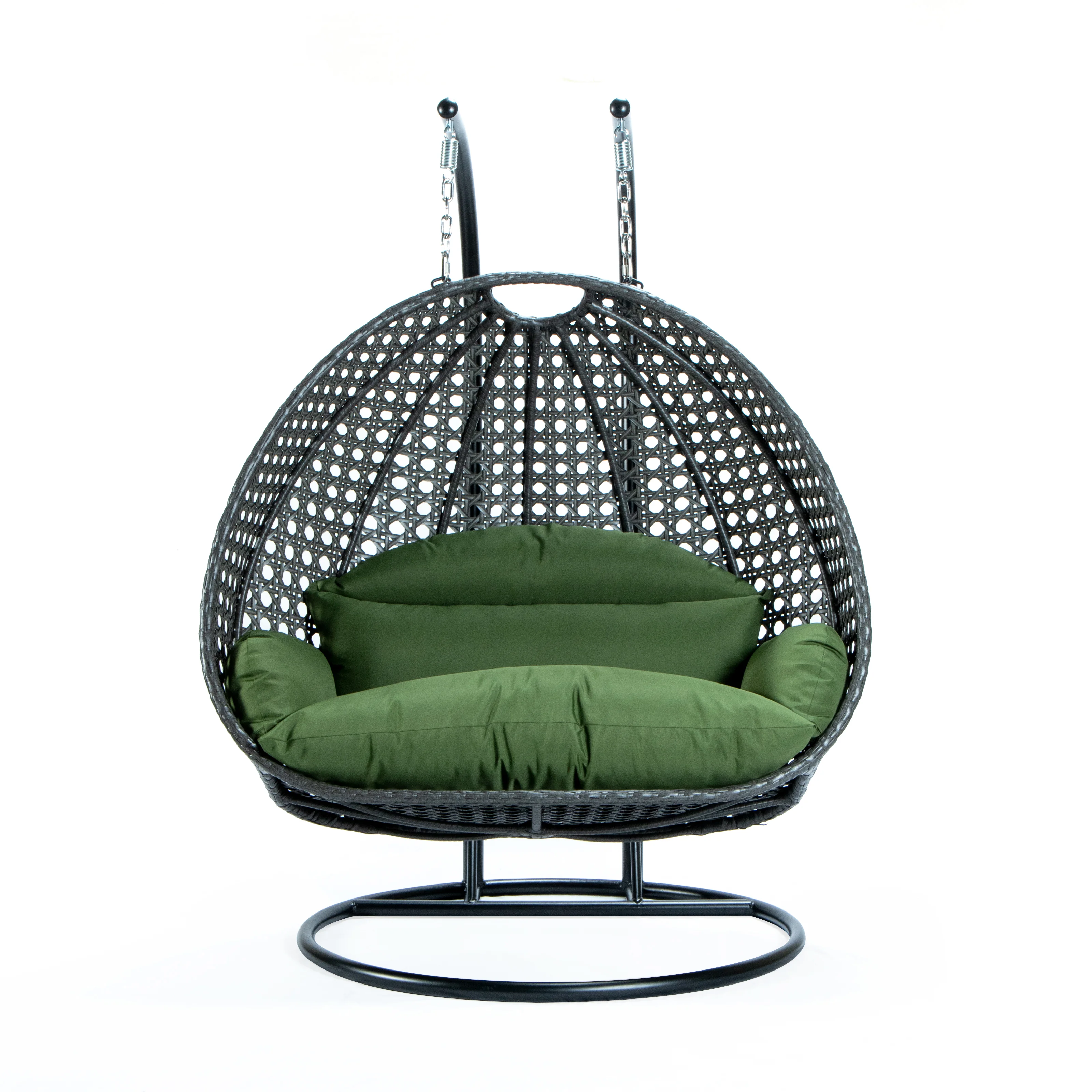 Charcoal Wicker Hanging 2 person Egg Swing Chair