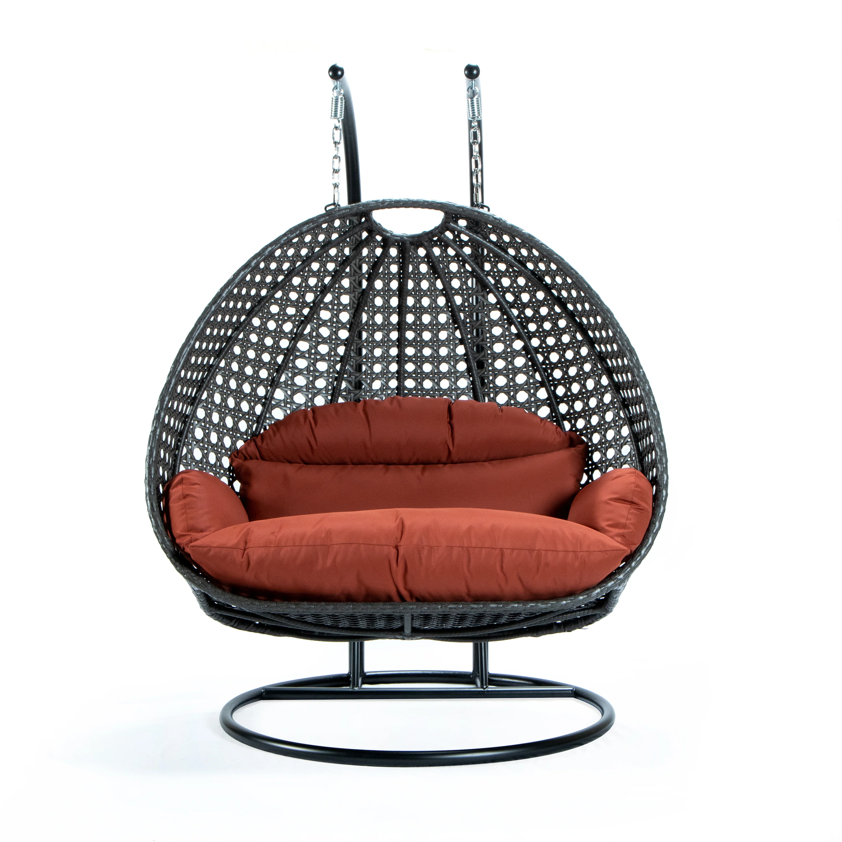 Charcoal Wicker Hanging 2 person Egg Swing Chair