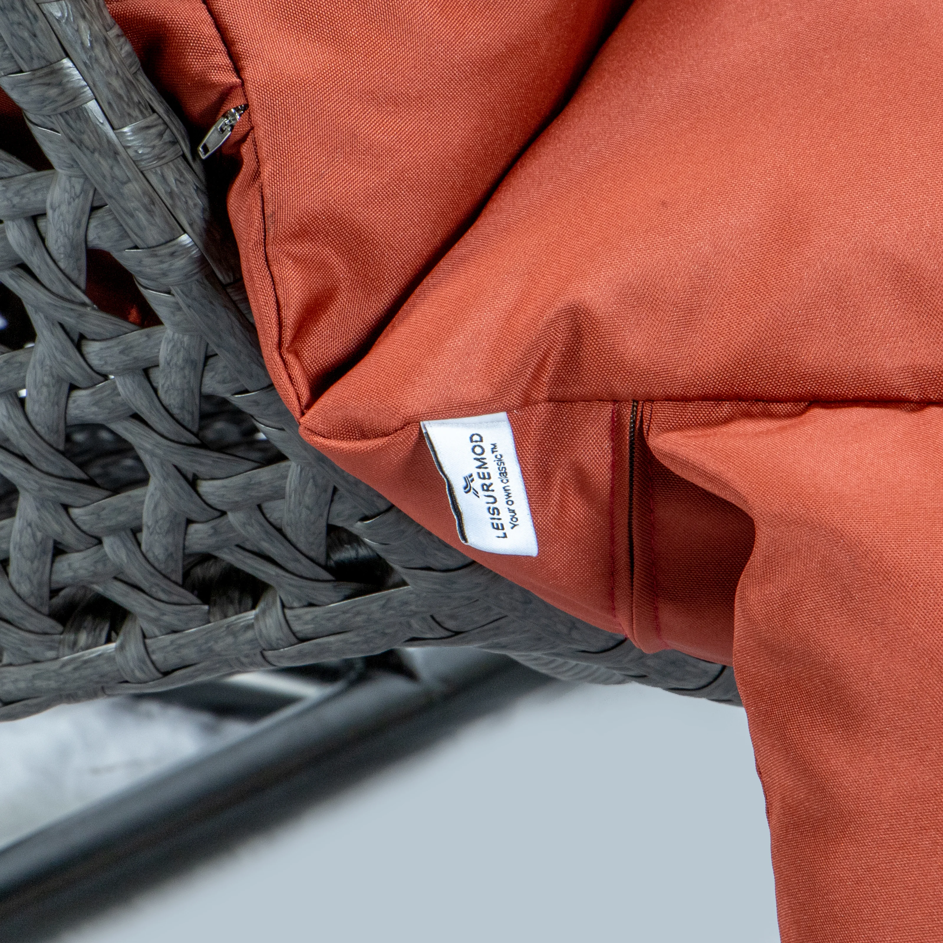 Charcoal Wicker Hanging 2 person Egg Swing Chair