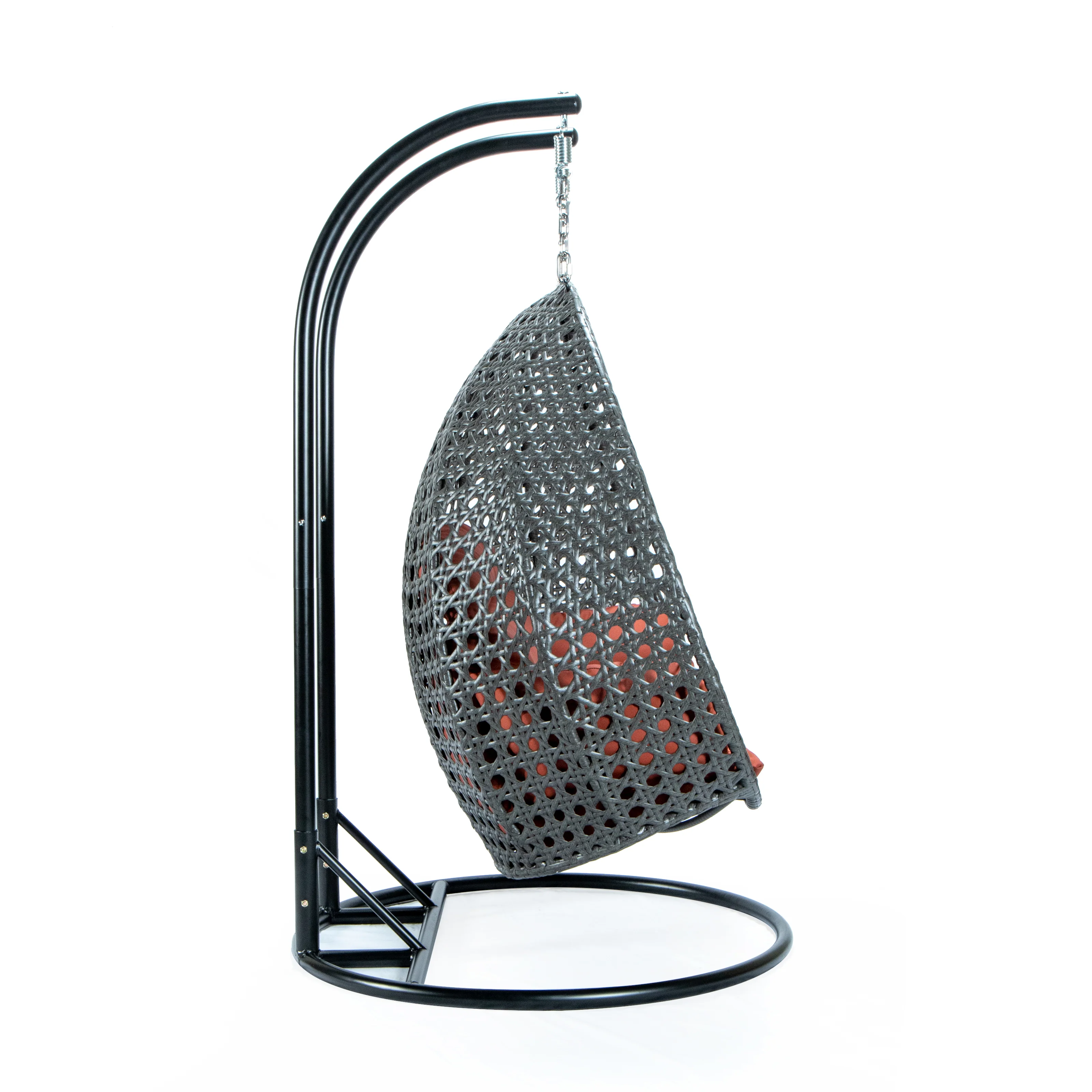 Charcoal Wicker Hanging 2 person Egg Swing Chair
