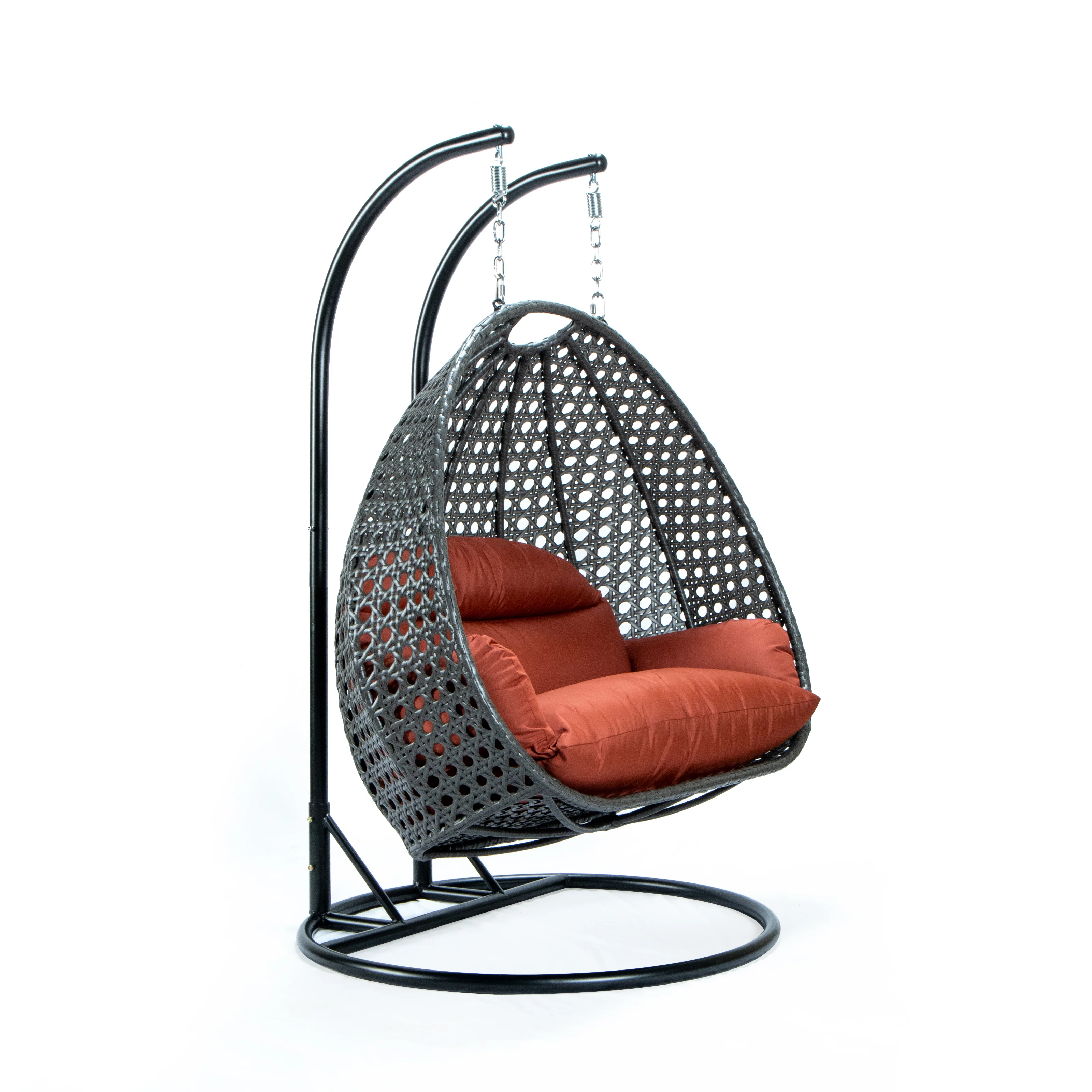 Charcoal Wicker Hanging 2 person Egg Swing Chair