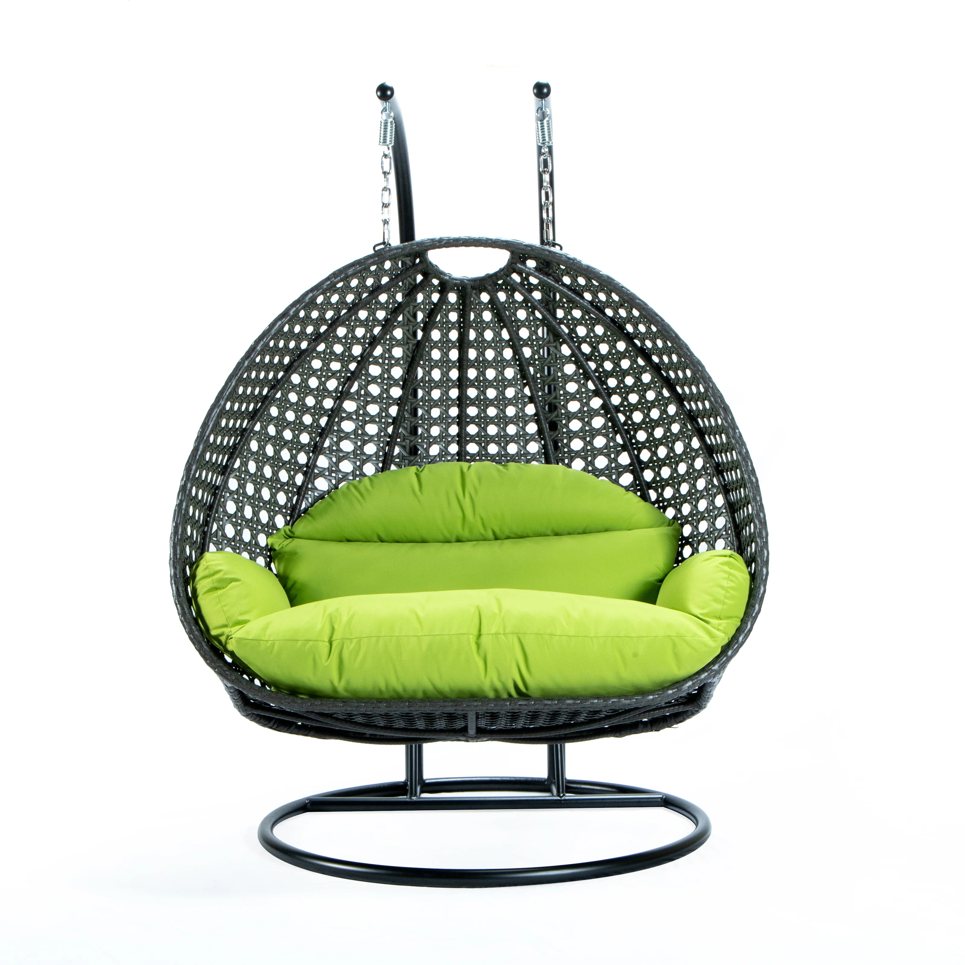 Charcoal Wicker Hanging 2 person Egg Swing Chair