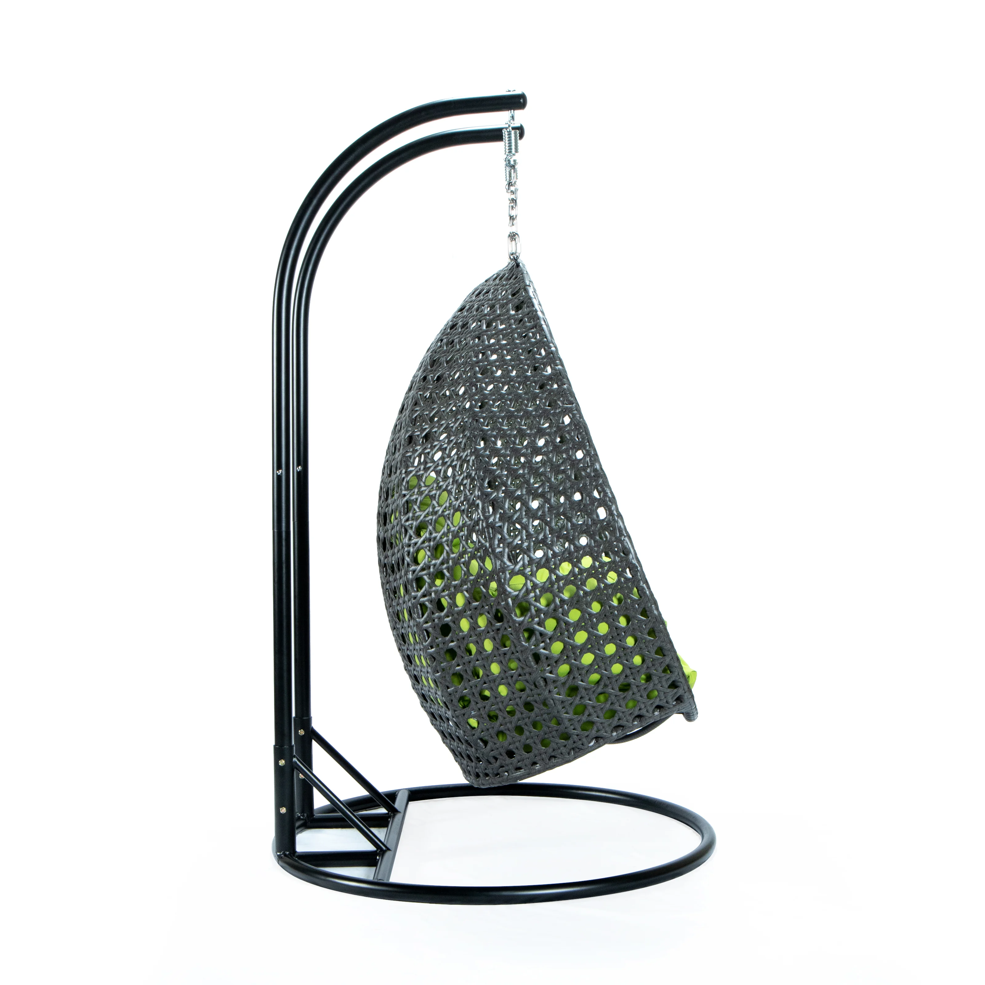 Charcoal Wicker Hanging 2 person Egg Swing Chair
