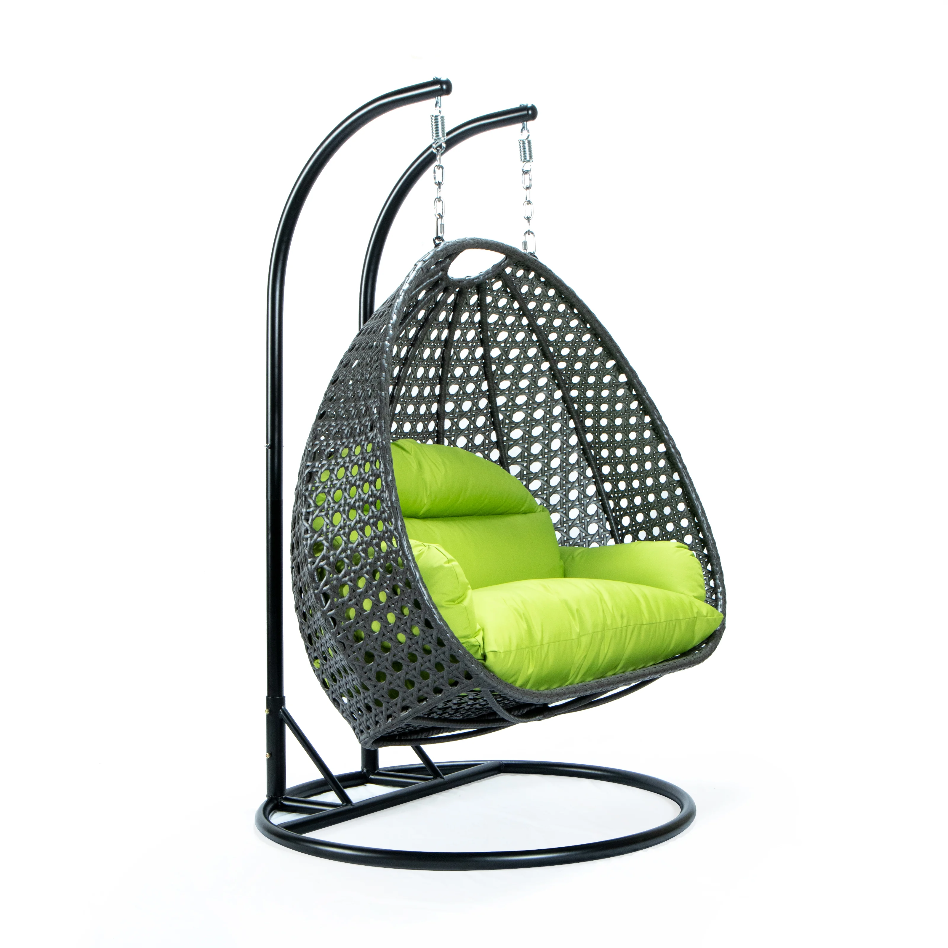 Charcoal Wicker Hanging 2 person Egg Swing Chair