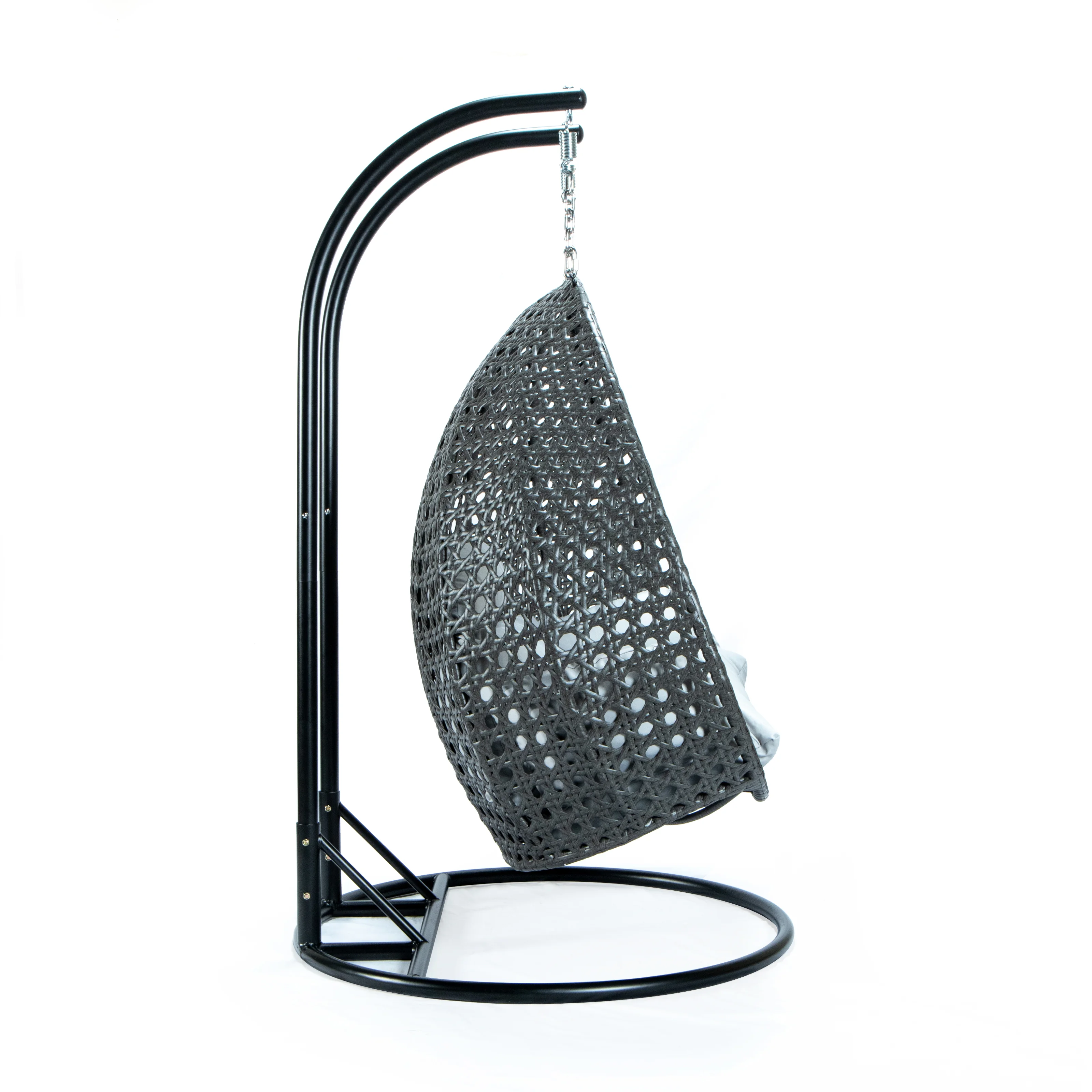 Charcoal Wicker Hanging 2 person Egg Swing Chair