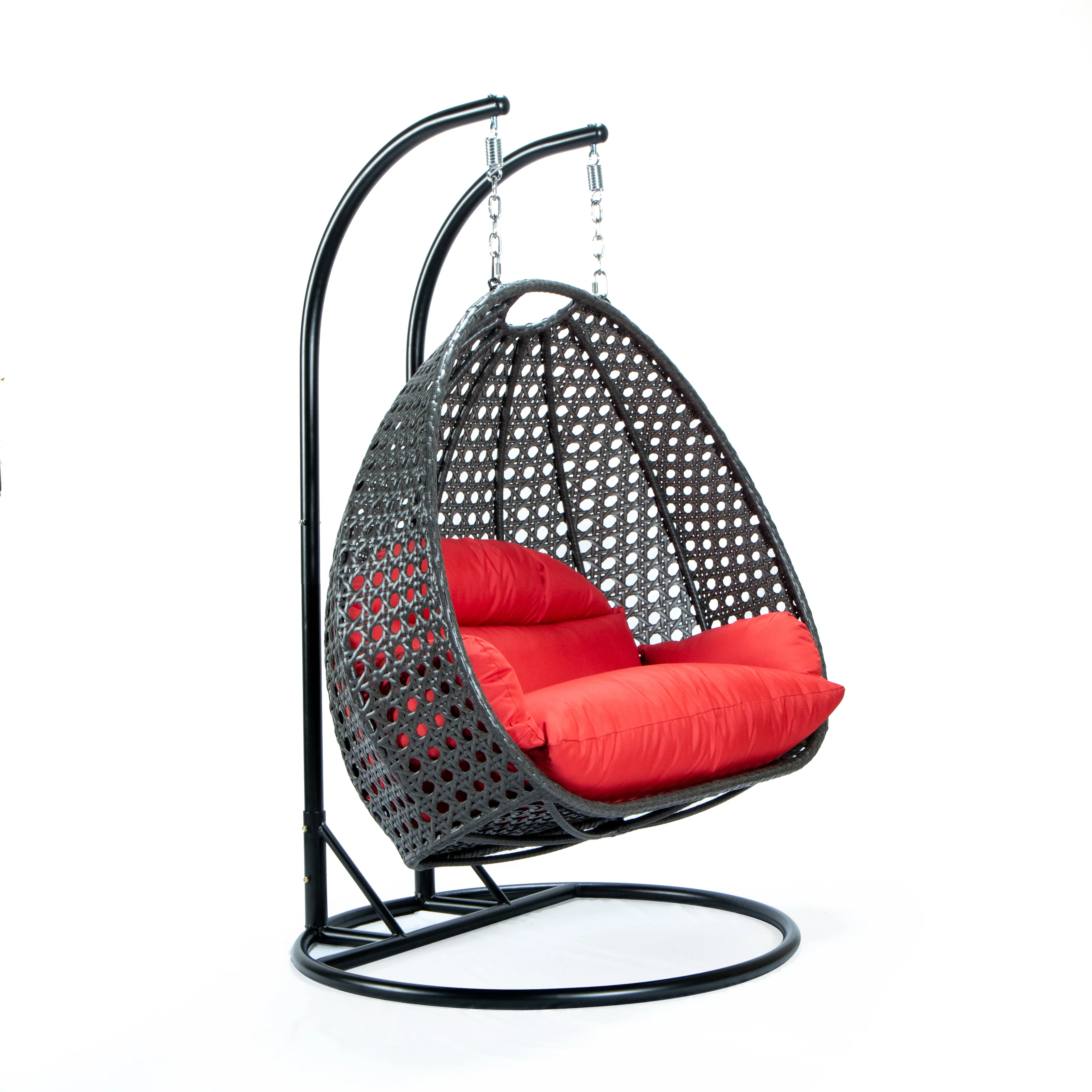 Charcoal Wicker Hanging 2 person Egg Swing Chair