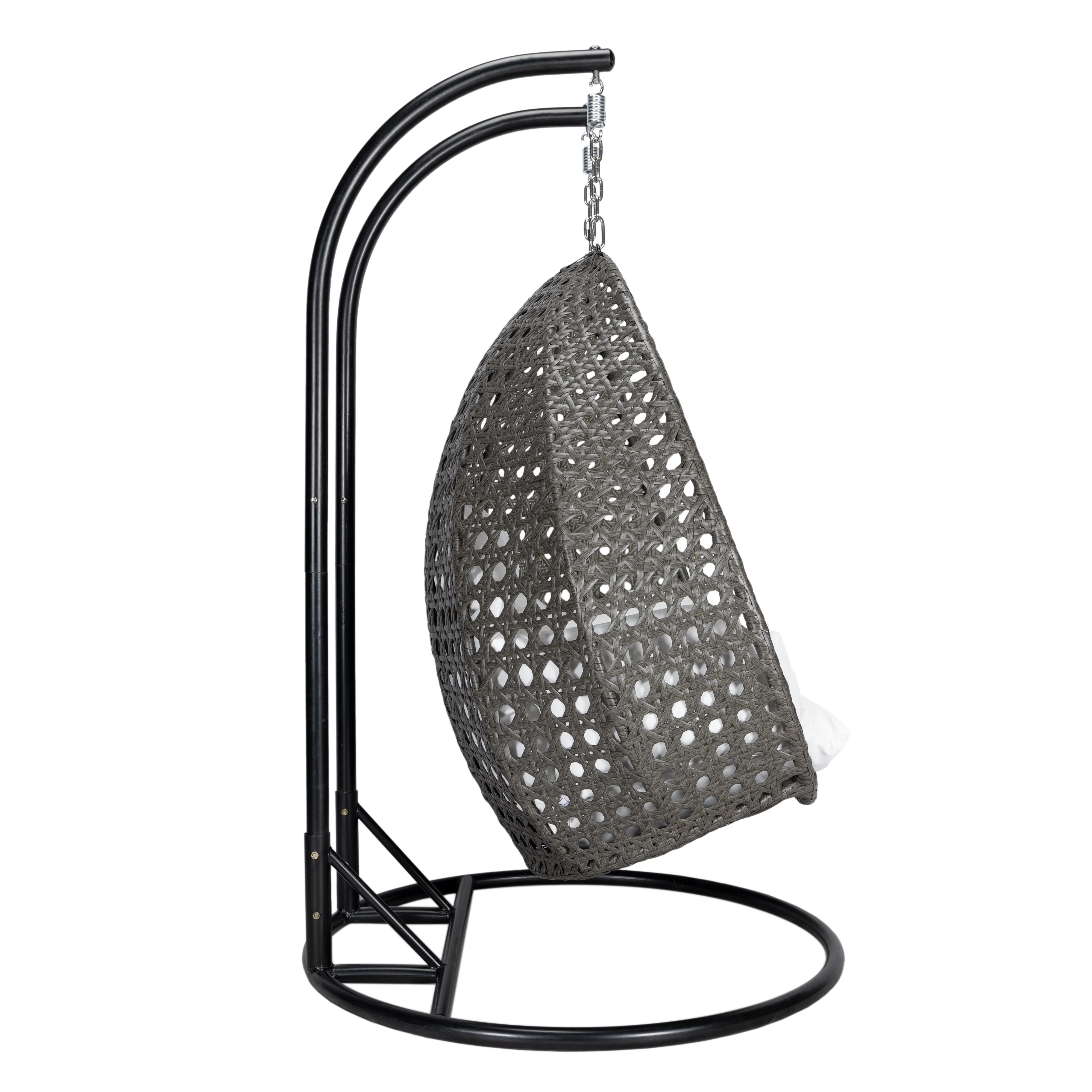 Charcoal Wicker Hanging 2 person Egg Swing Chair