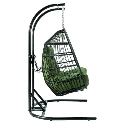 Wicker 2 Person Double Folding Hanging Egg Swing Chair