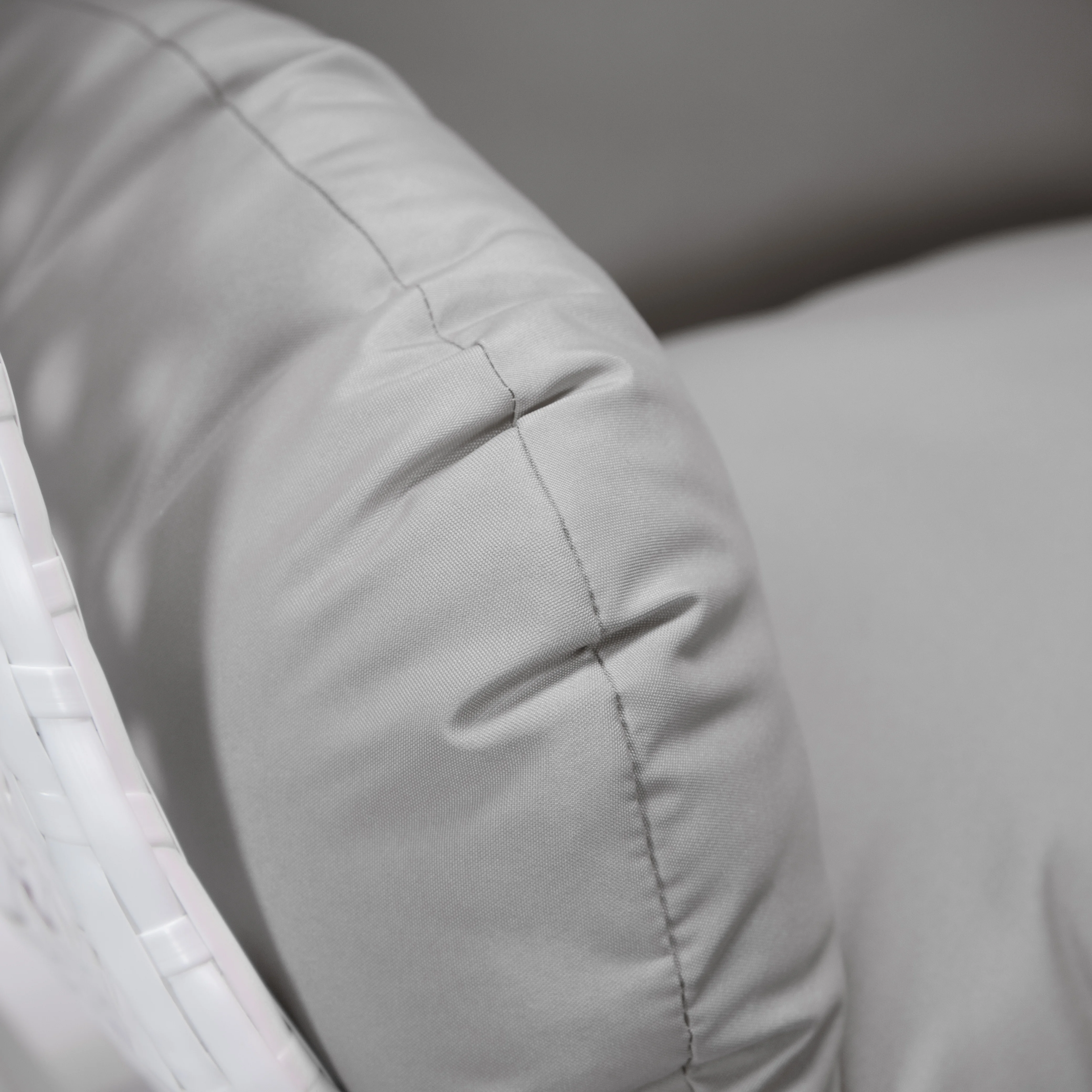 White Wicker Hanging Egg Swing Chair