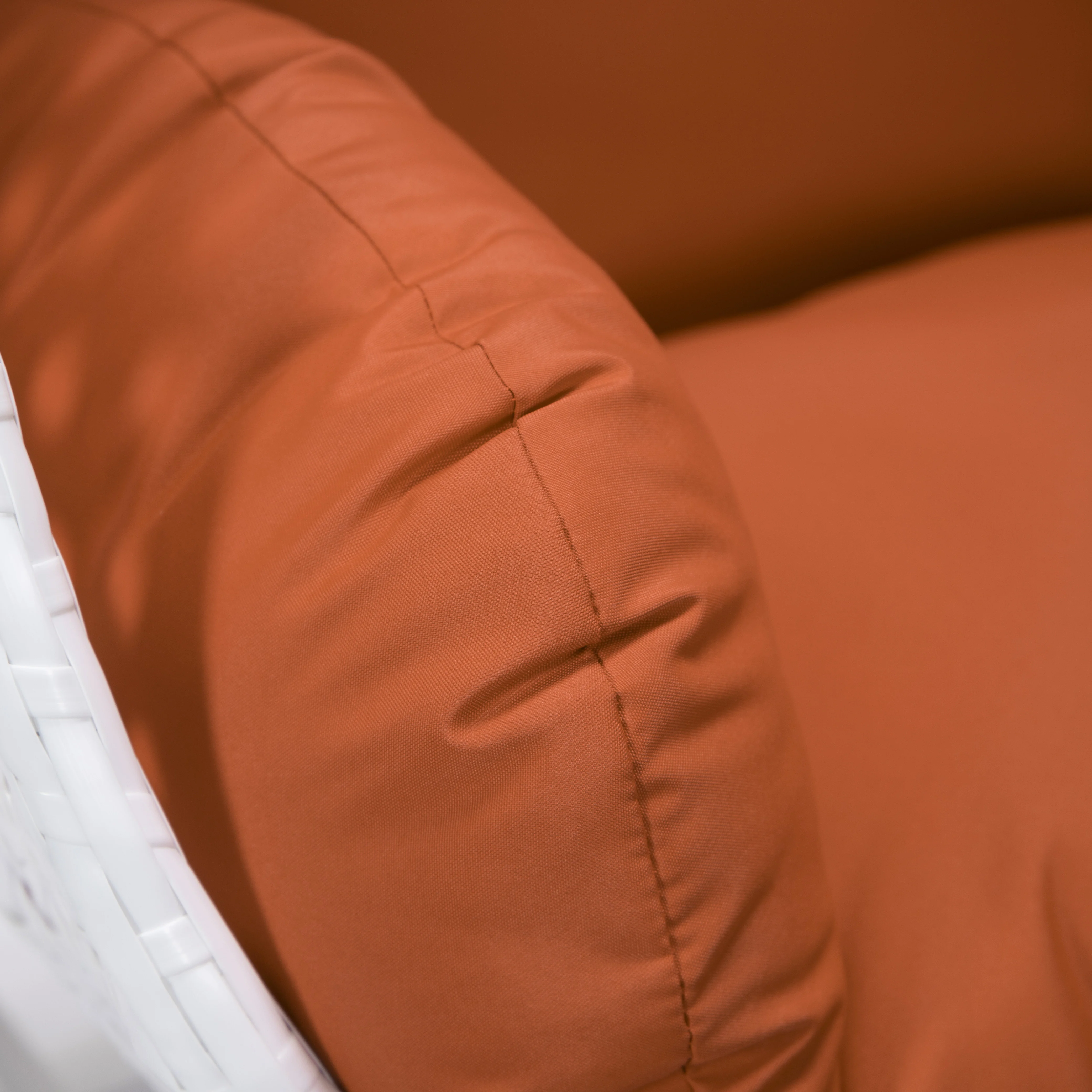 White Wicker Hanging Egg Swing Chair