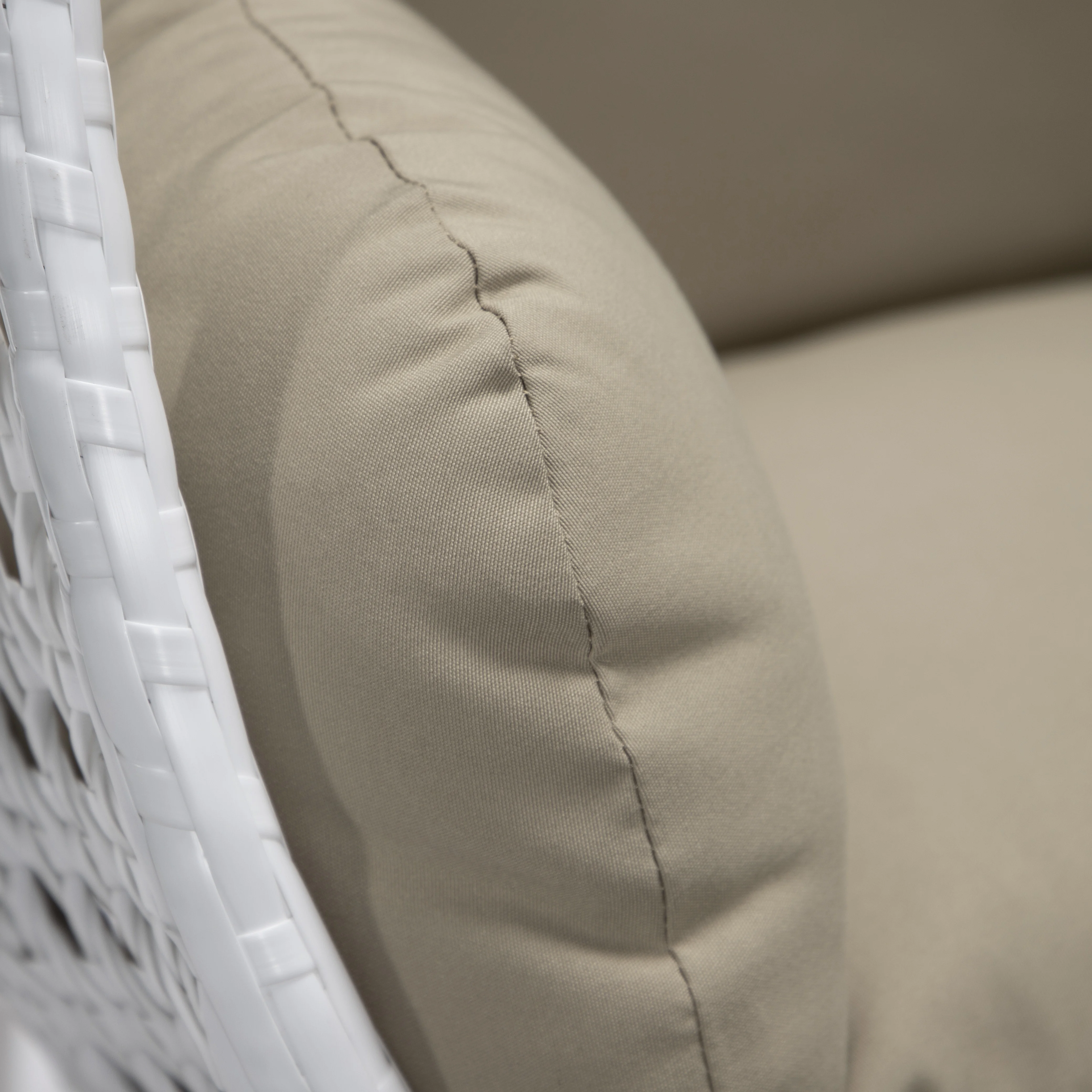 White Wicker Hanging Egg Swing Chair