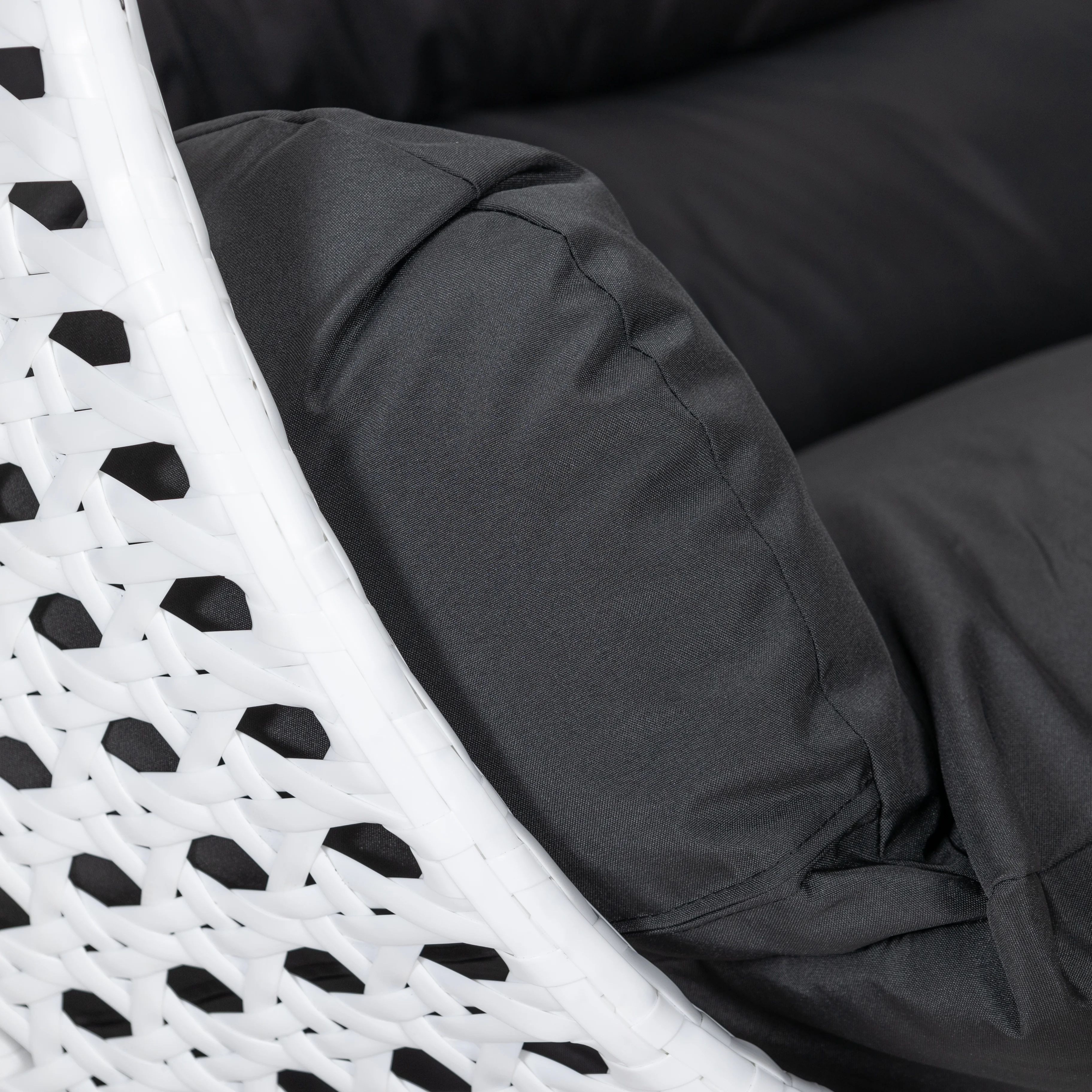 White Wicker Hanging 2 person Egg Swing Chair