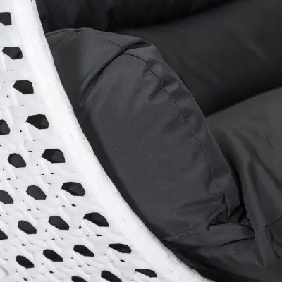 White Wicker Hanging 2 person Egg Swing Chair