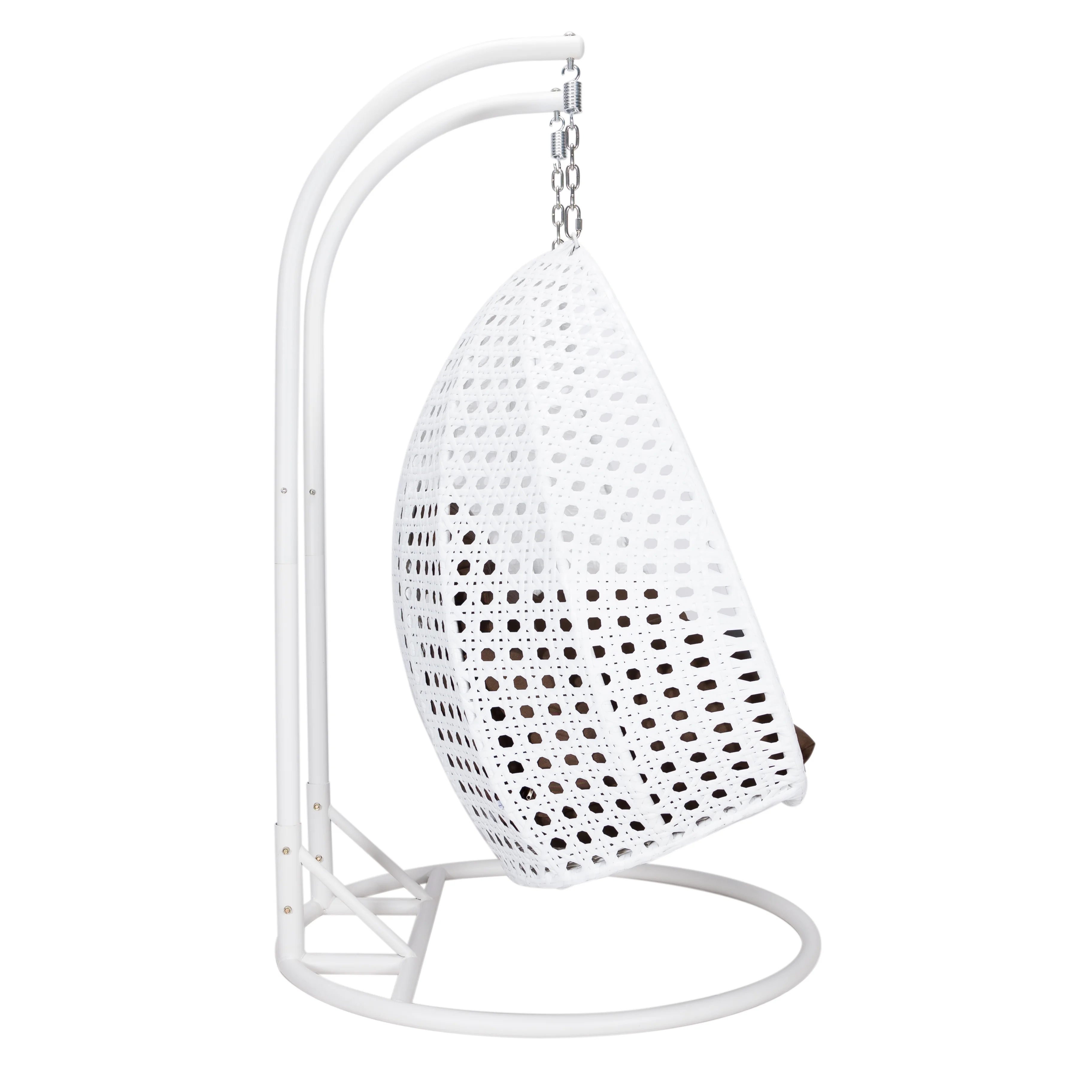 White Wicker Hanging 2 person Egg Swing Chair